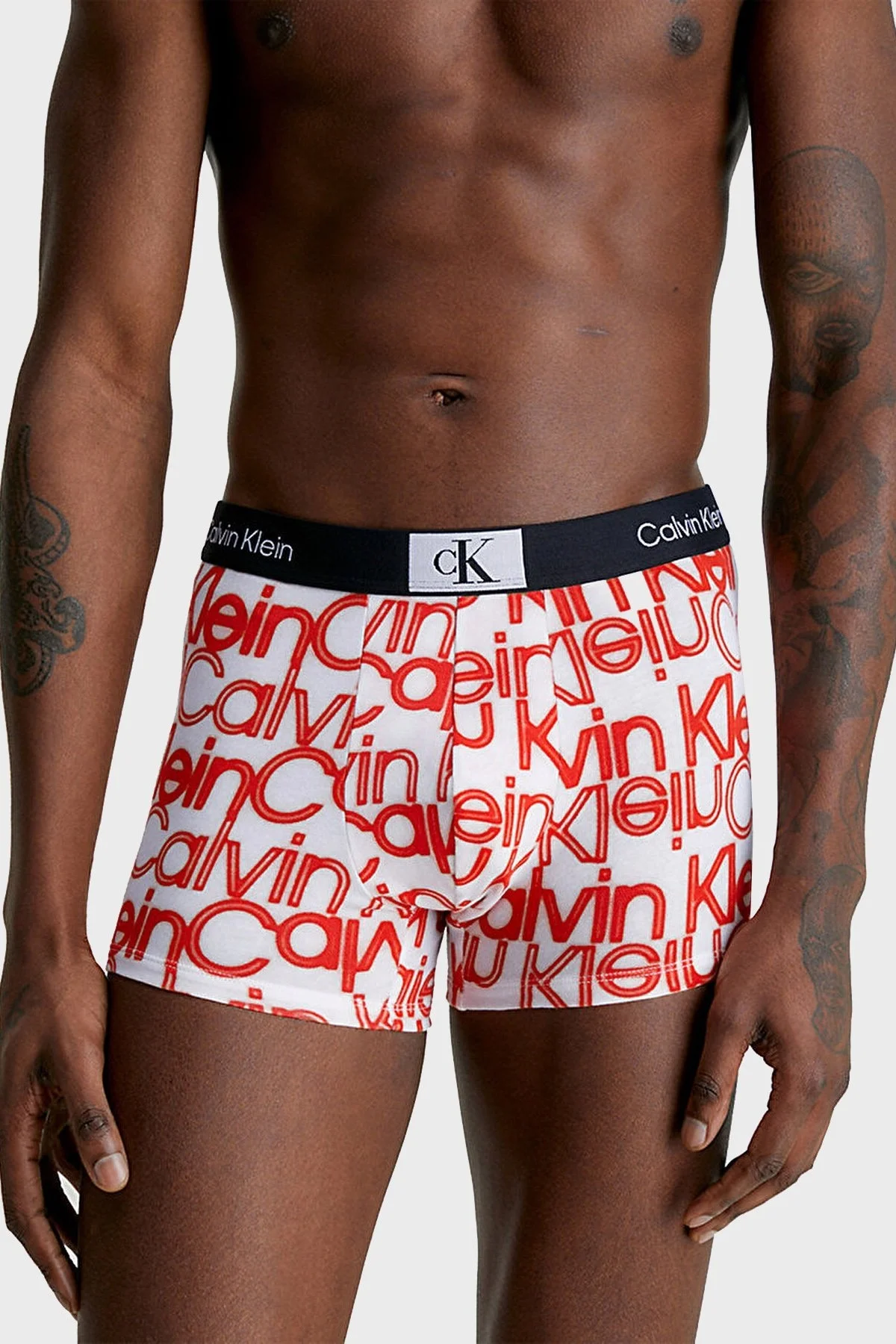Calvin Klein Logolu Pamuklu 000NB3403AACO Erkek Boxer 000NB3403A ACO KIRMIZI-BEYAZ - 2