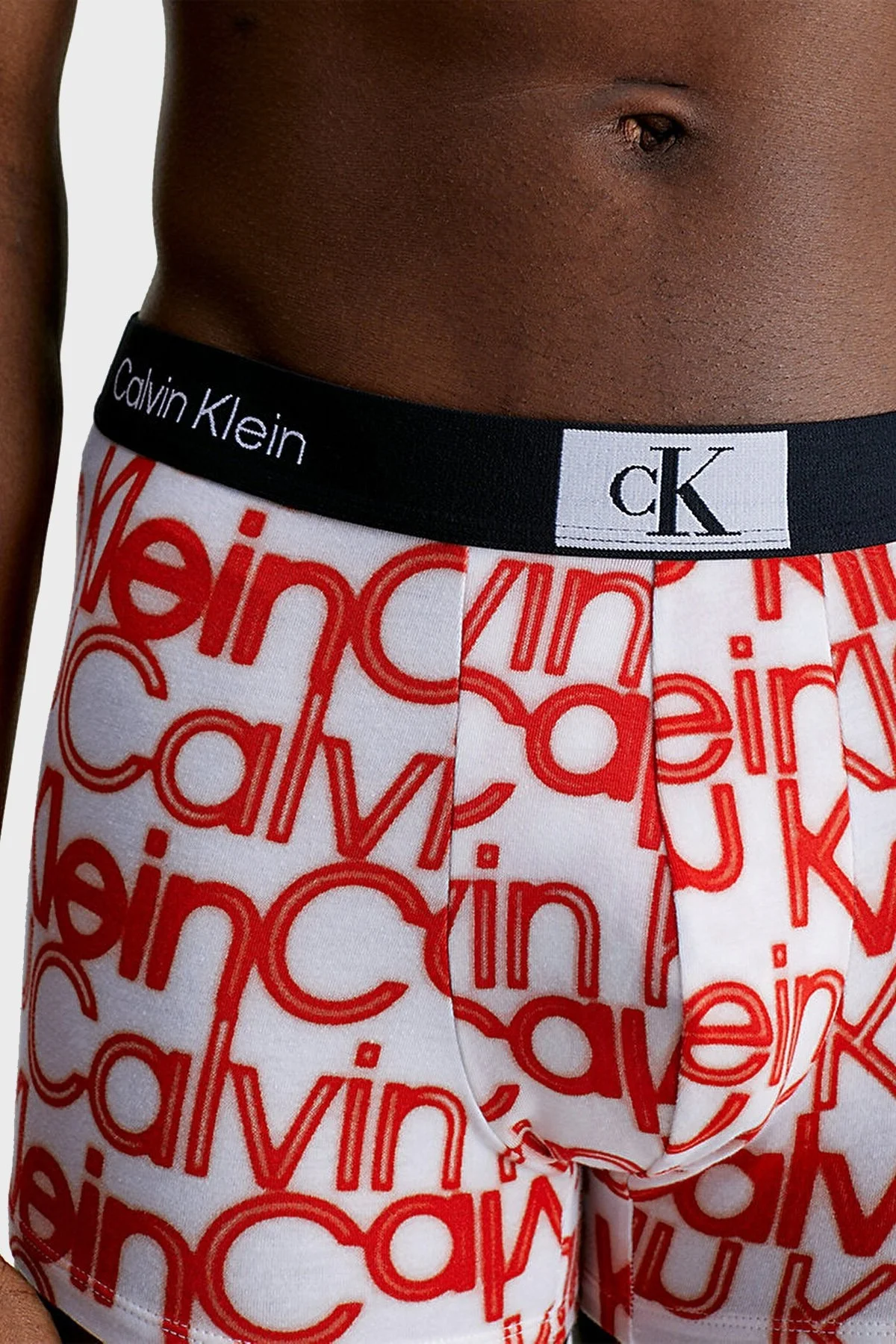 Calvin Klein Logolu Pamuklu 000NB3403AACO Erkek Boxer 000NB3403A ACO KIRMIZI-BEYAZ - 3