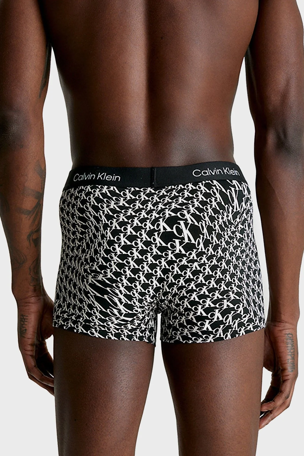 Calvin Klein Logolu Pamuklu 000NB3403AACR Erkek Boxer 000NB3403A ACR SİYAH-BEYAZ - 3
