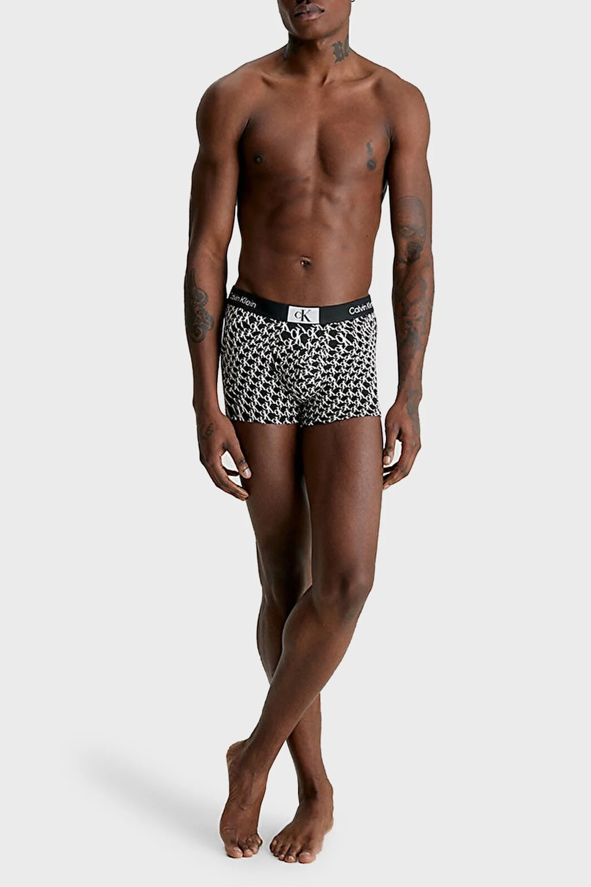 Calvin Klein Logolu Pamuklu 000NB3403AACR Erkek Boxer 000NB3403A ACR SİYAH-BEYAZ - 5