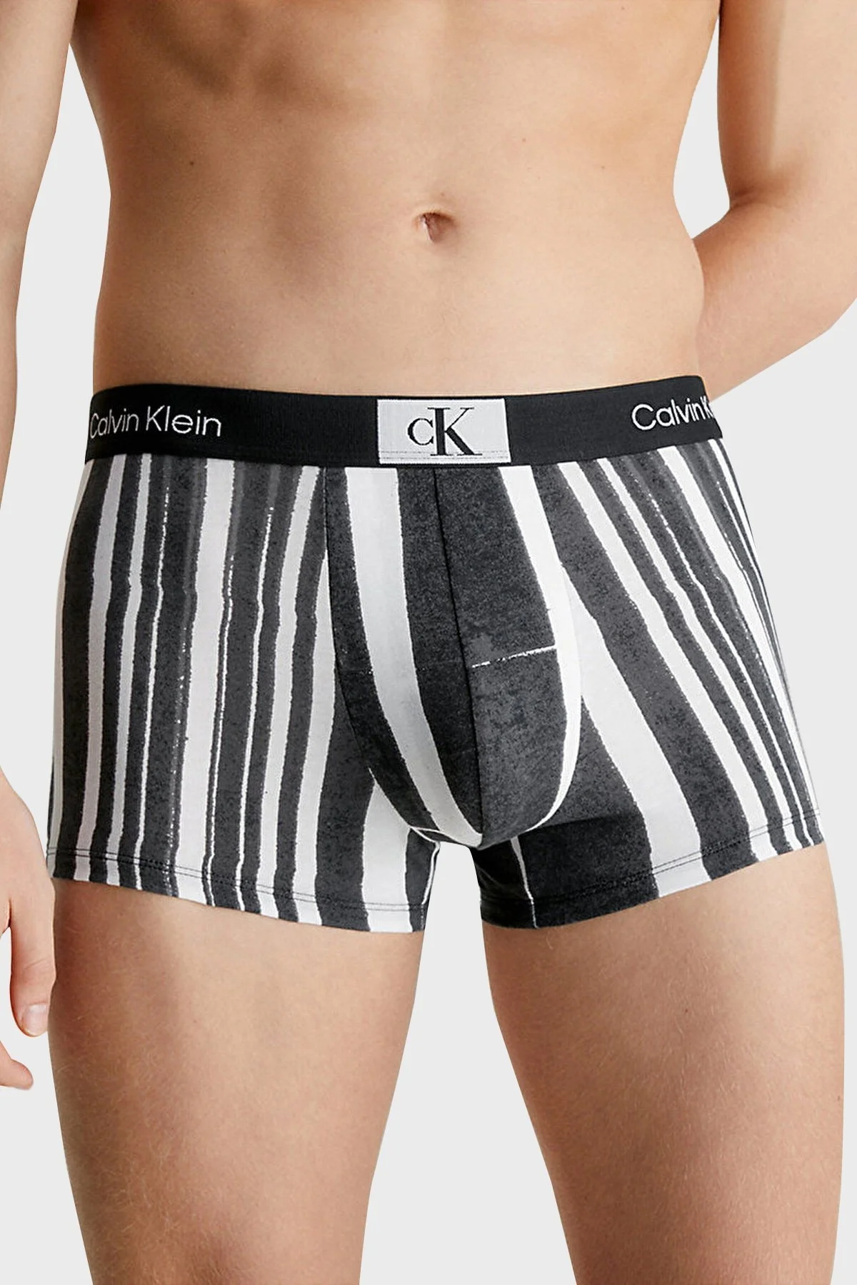 Calvin Klein Logolu Pamuklu 3 Pack 000NB3528ADYD Erkek Boxer 000NB3528A DYD Yeşil-Siyah-Saks - 2