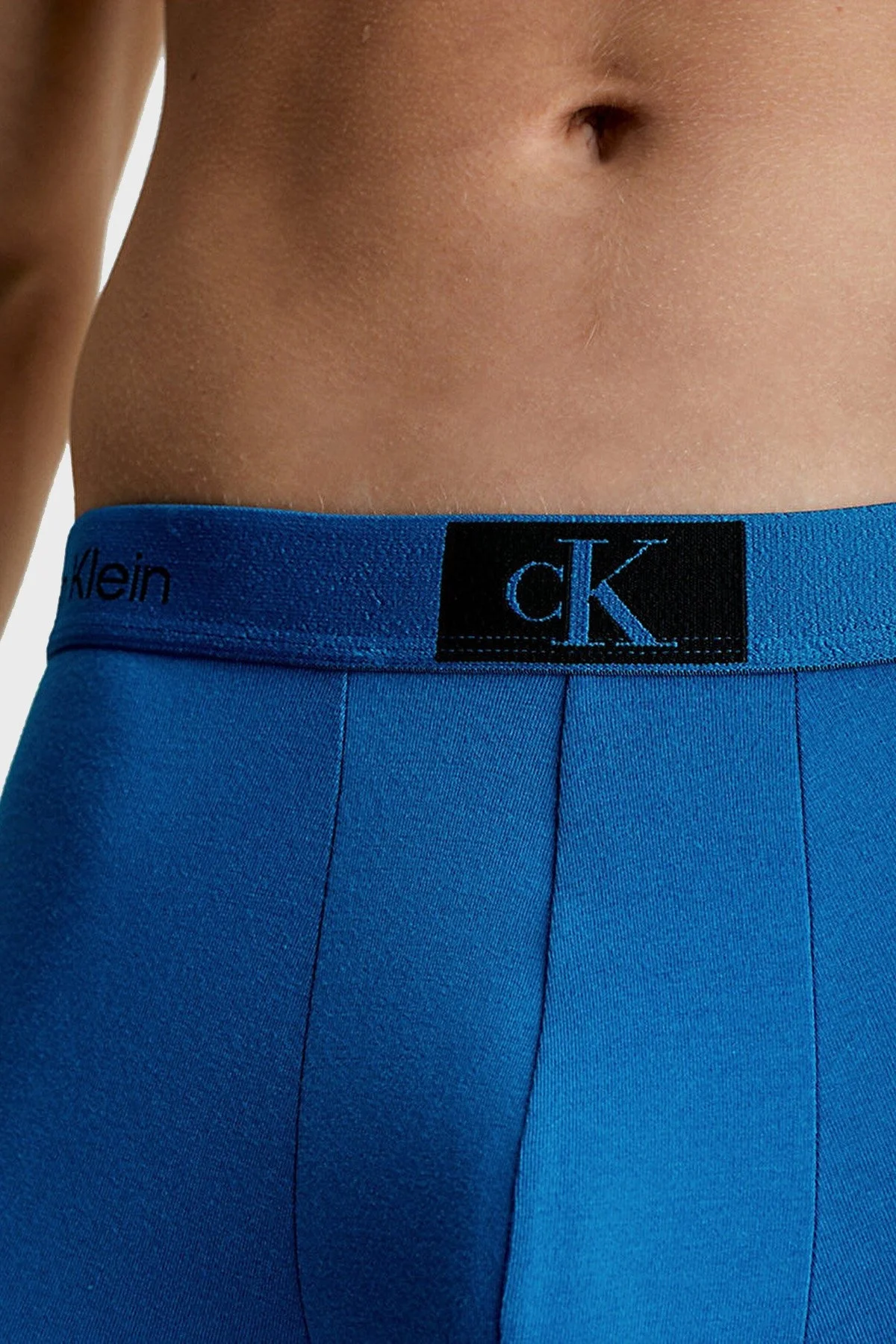 Calvin Klein Logolu Pamuklu 3 Pack 000NB3528ADYD Erkek Boxer 000NB3528A DYD Yeşil-Siyah-Saks - 3