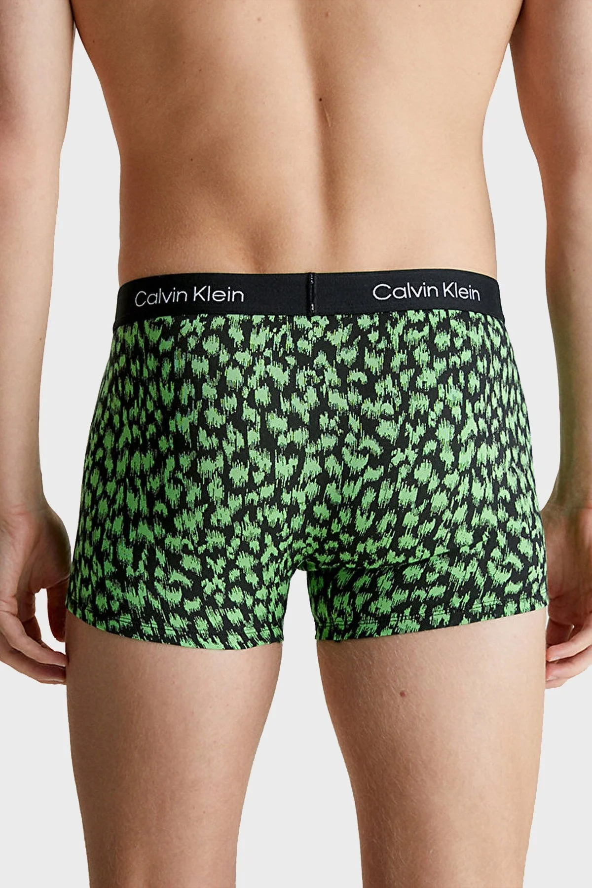 Calvin Klein Logolu Pamuklu 3 Pack 000NB3528ADYD Erkek Boxer 000NB3528A DYD Yeşil-Siyah-Saks - 4