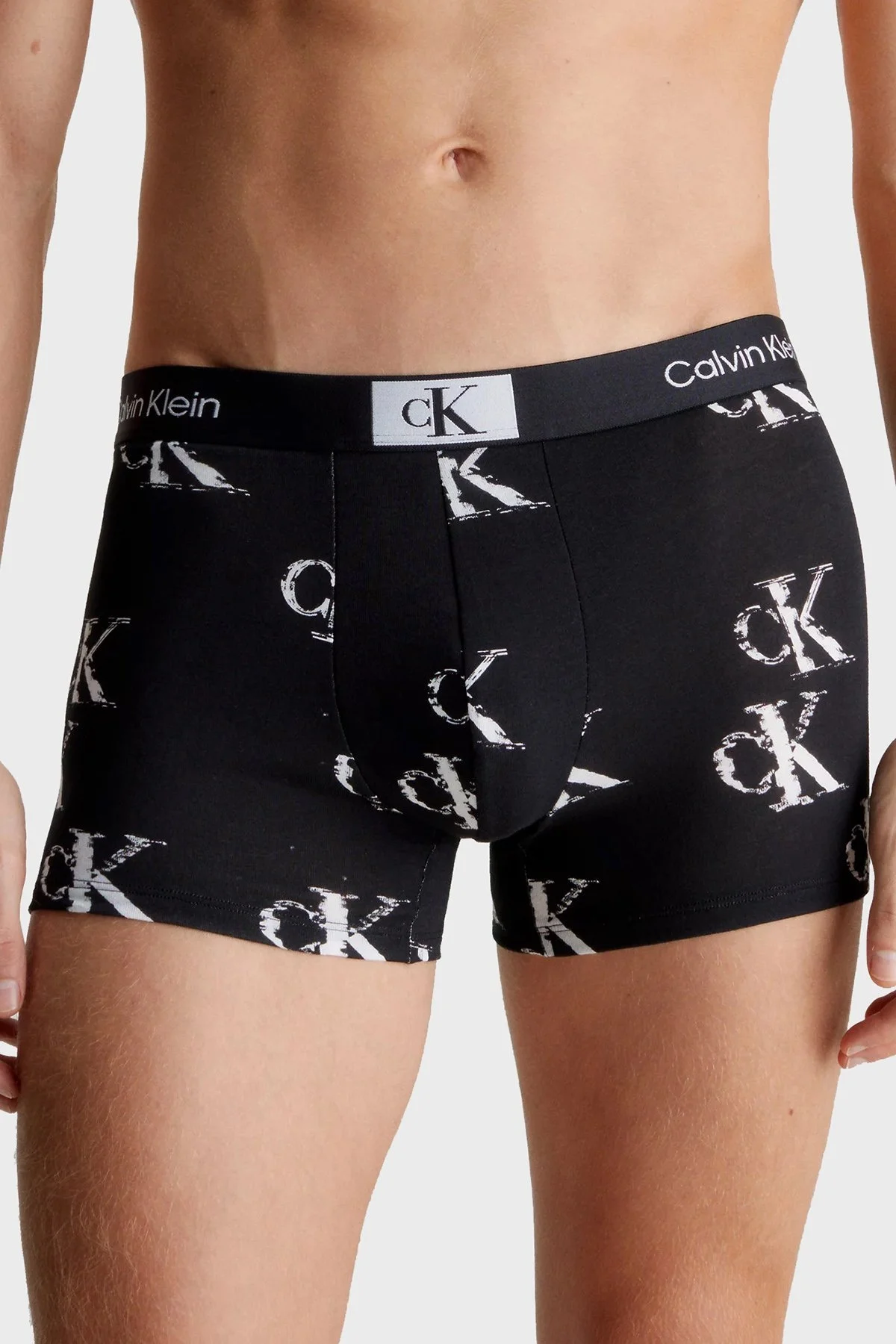Calvin Klein Logolu Pamuklu 3 Pack 000NB3528EMRS Erkek Boxer 000NB3528E MRS Siyah-Fuşya - 2