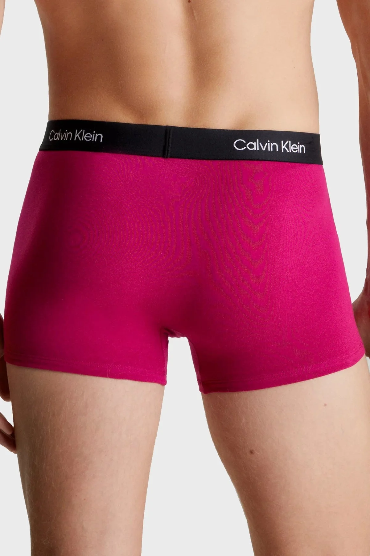 Calvin Klein Logolu Pamuklu 3 Pack 000NB3528EMRS Erkek Boxer 000NB3528E MRS Siyah-Fuşya - 5