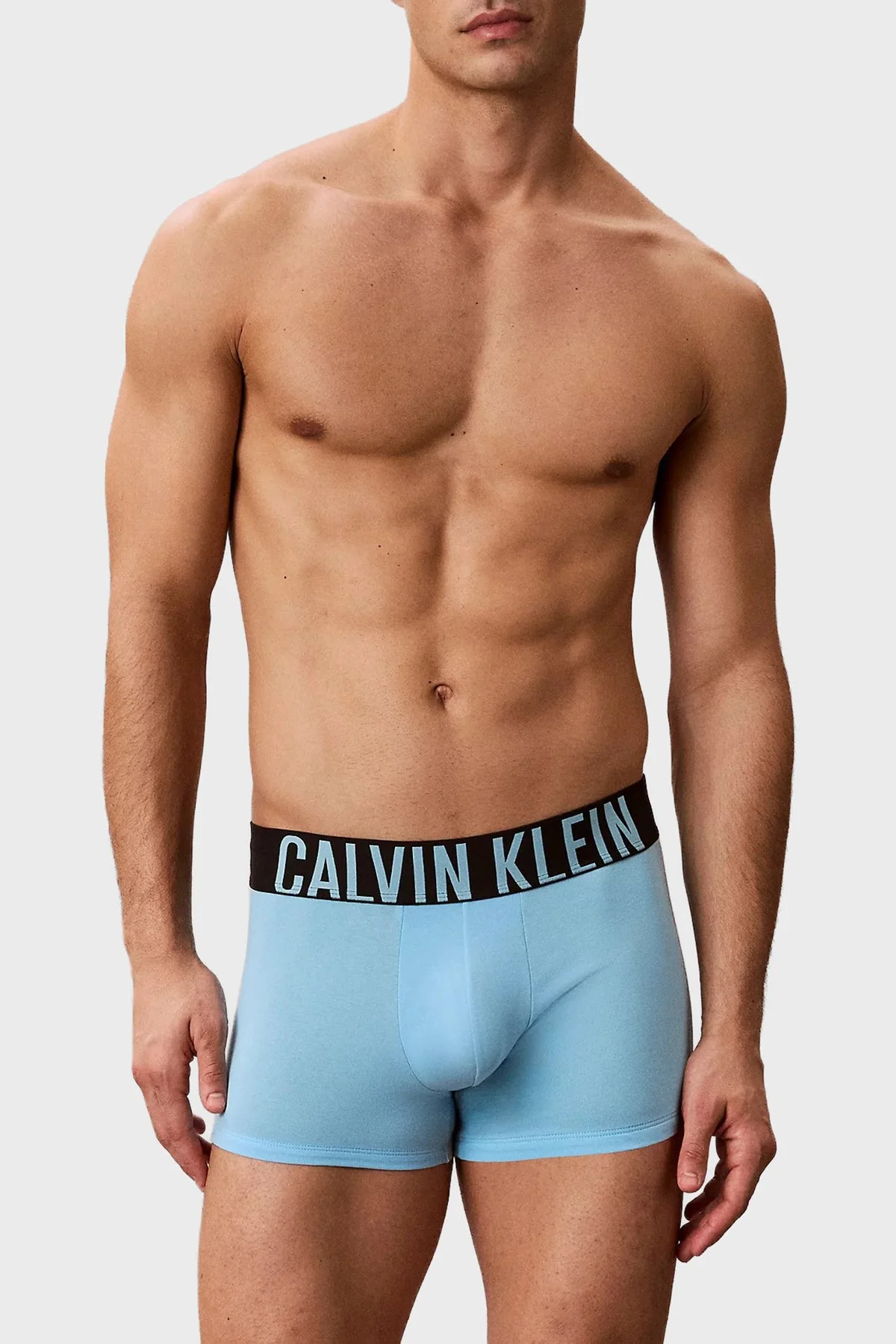 Calvin Klein Logolu Pamuklu 3 Pack 000NB3608A53V Erkek Boxer 000NB3608A 53V Siyah-Mavi-Gri - 2