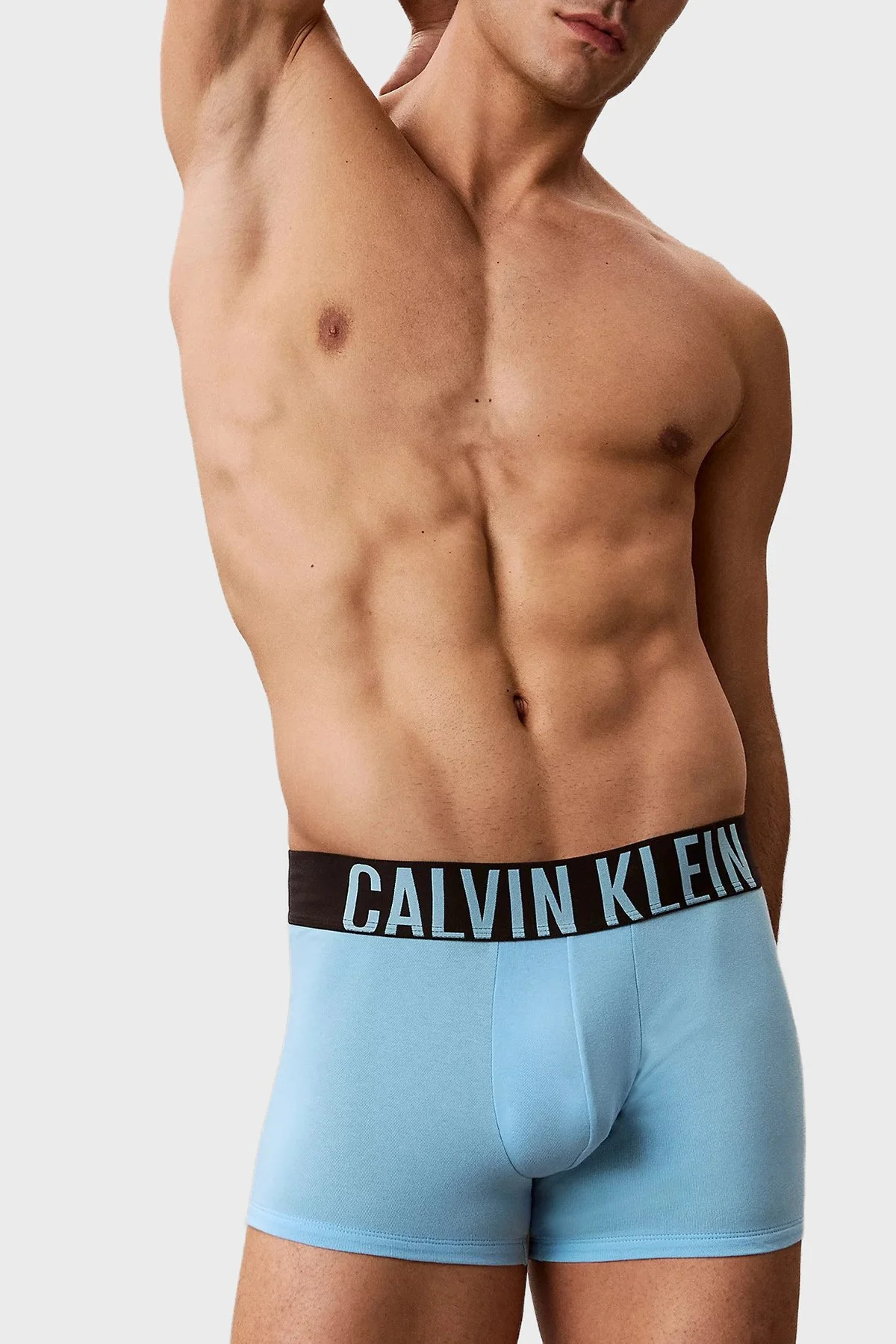 Calvin Klein Logolu Pamuklu 3 Pack 000NB3608A53V Erkek Boxer 000NB3608A 53V Siyah-Mavi-Gri - 5