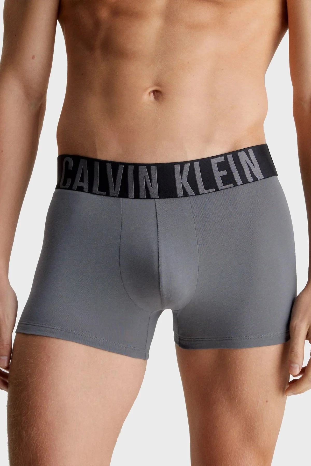 Calvin Klein Logolu Pamuklu 3 Pack 000NB3608ALXO Erkek Boxer 000NB3608A LXO Siyah-Kırmızı-Gri - 2