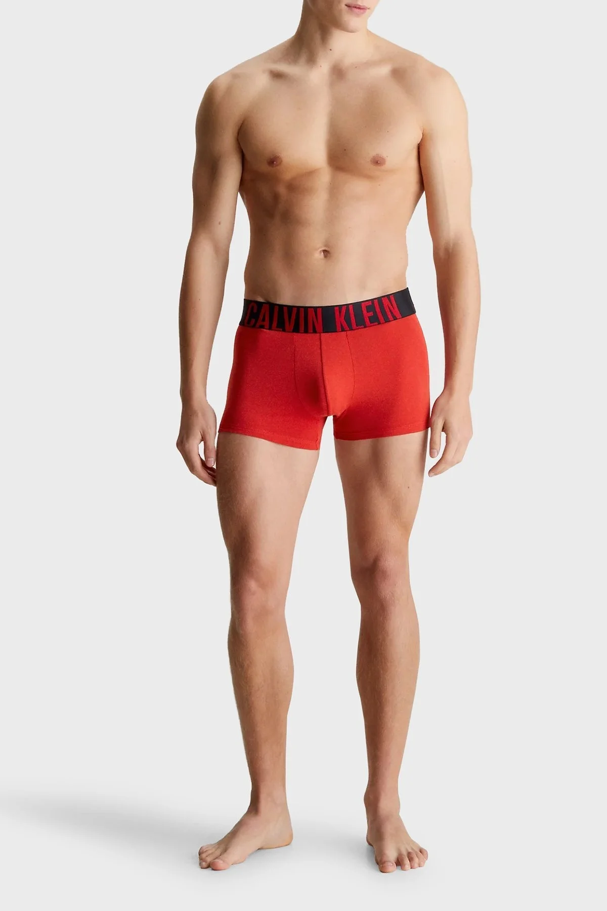 Calvin Klein Logolu Pamuklu 3 Pack 000NB3608ALXO Erkek Boxer 000NB3608A LXO Siyah-Kırmızı-Gri - 5