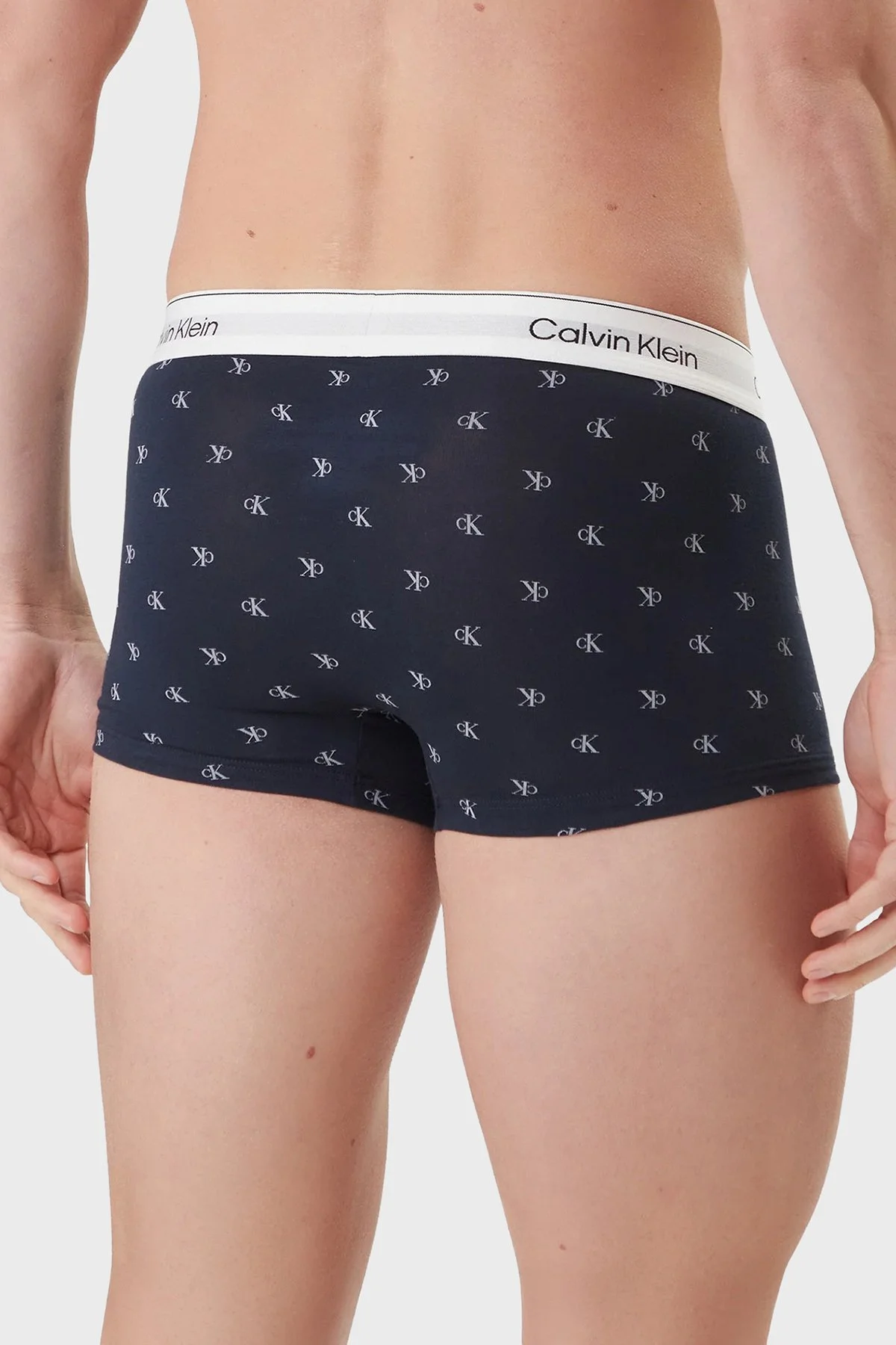 Calvin Klein Logolu Pamuklu 3 Pack LV00NB43894UV Erkek Boxer LV00NB4389 4UV GRİ SİYAH FUŞYA - 3