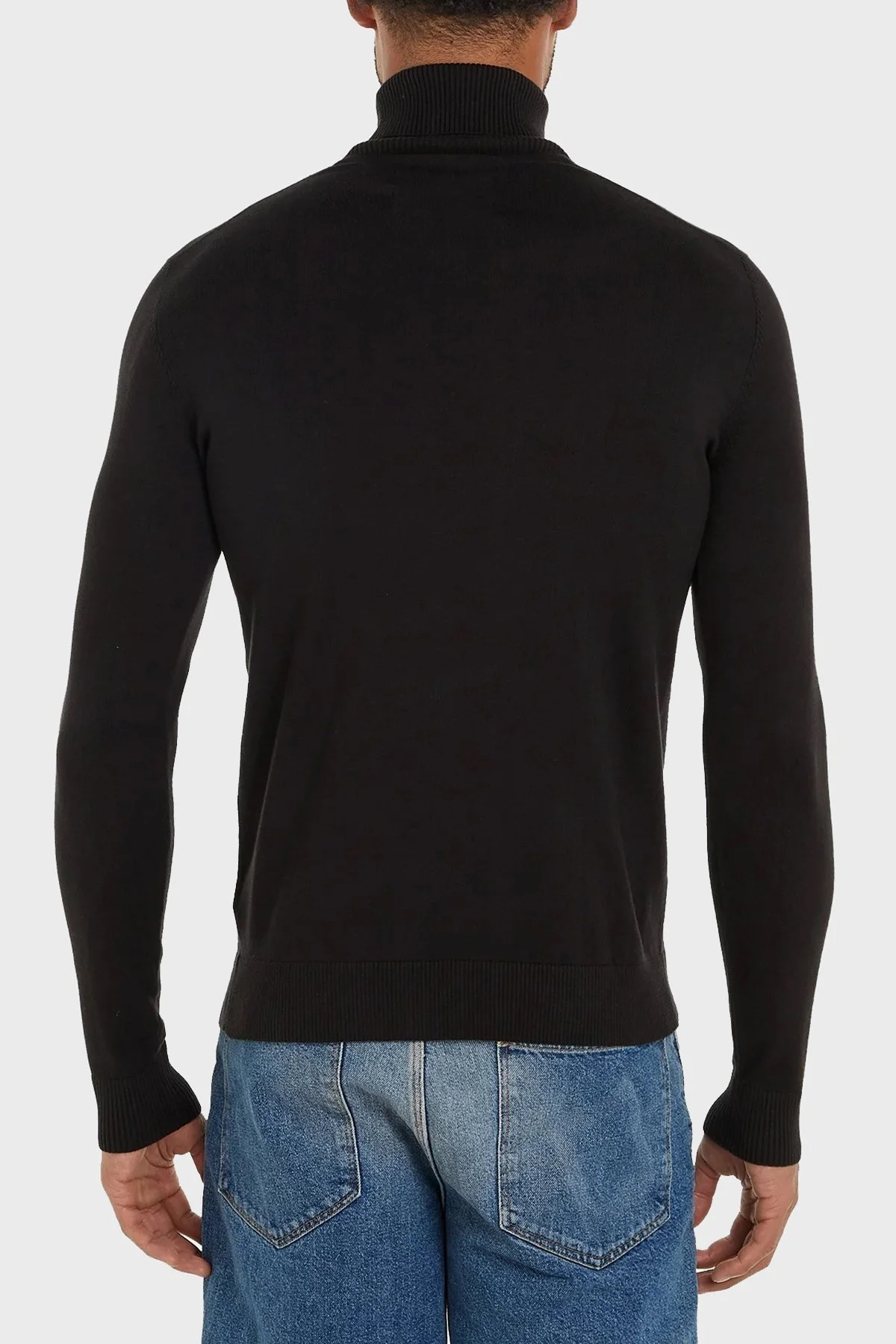 Calvin Klein Logolu Pamuklu Balıkçı Yaka Regular Fit J30J324325BEH Erkek Kazak J30J324325 BEH SİYAH - 2