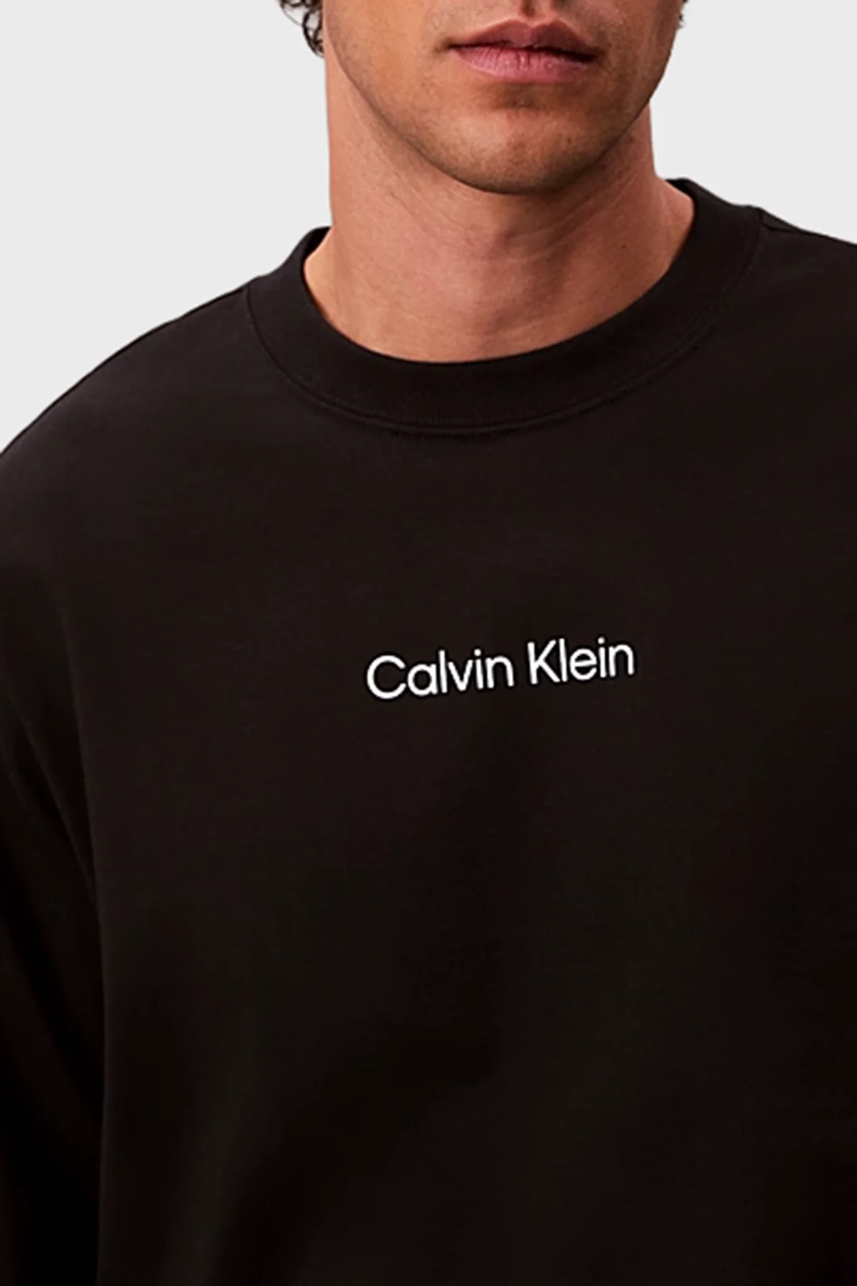Calvin Klein Logolu Pamuklu Bisiklet Yaka LV04LD232GUB1 Erkek T Shirt LV04LD232G UB1 Siyah - 4