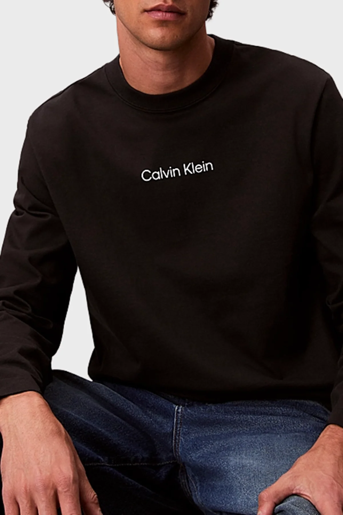 Calvin Klein Logolu Pamuklu Bisiklet Yaka LV04LD232GUB1 Erkek T Shirt LV04LD232G UB1 Siyah - 5