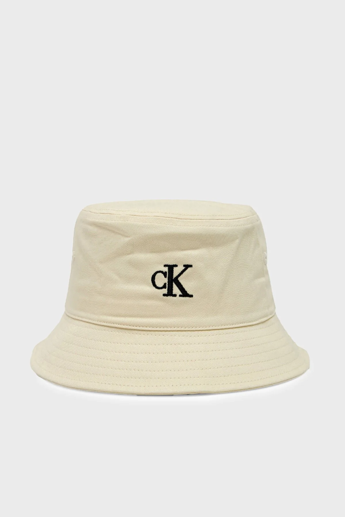 Calvin Klein Logolu Pamuklu Bucket LV04F5101GYAE Bayan Şapka LV04F5101G YAE KREM - 1