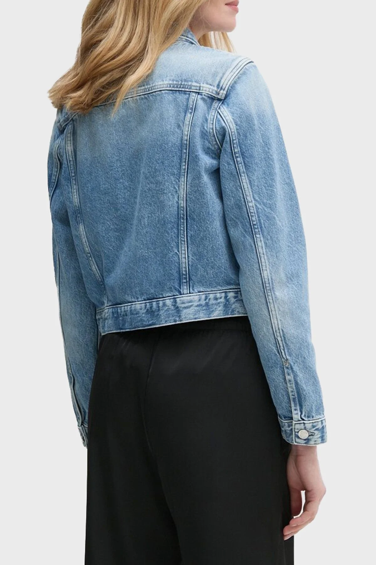 Calvin Klein Logolu Pamuklu Cepli J20J2249041AA Bayan Kot Ceket J20J224904 1AA MAVİ - 2