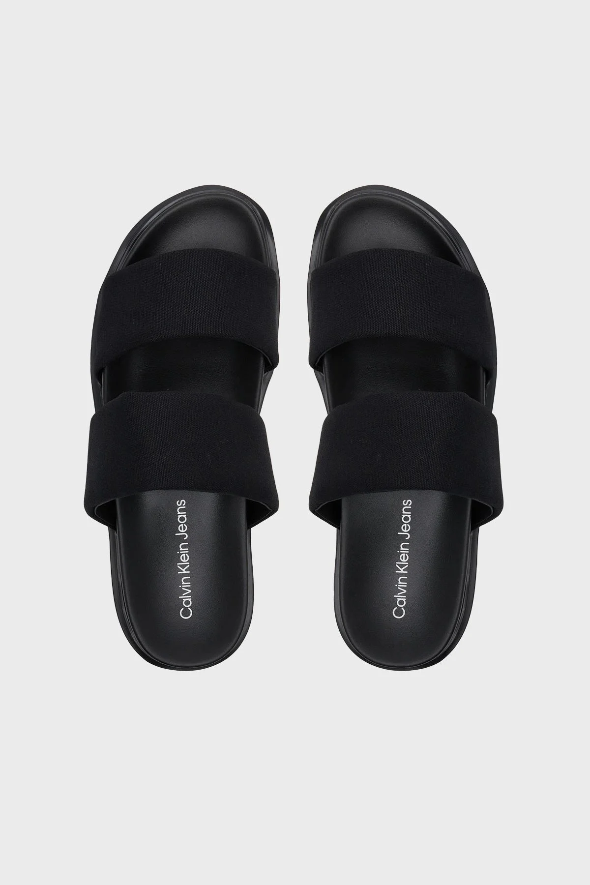 Calvin Klein Logolu Pamuklu Çift Bantlı YM0YM012220GJ Erkek Sandalet YM0YM01222 0GJ SİYAH - 8