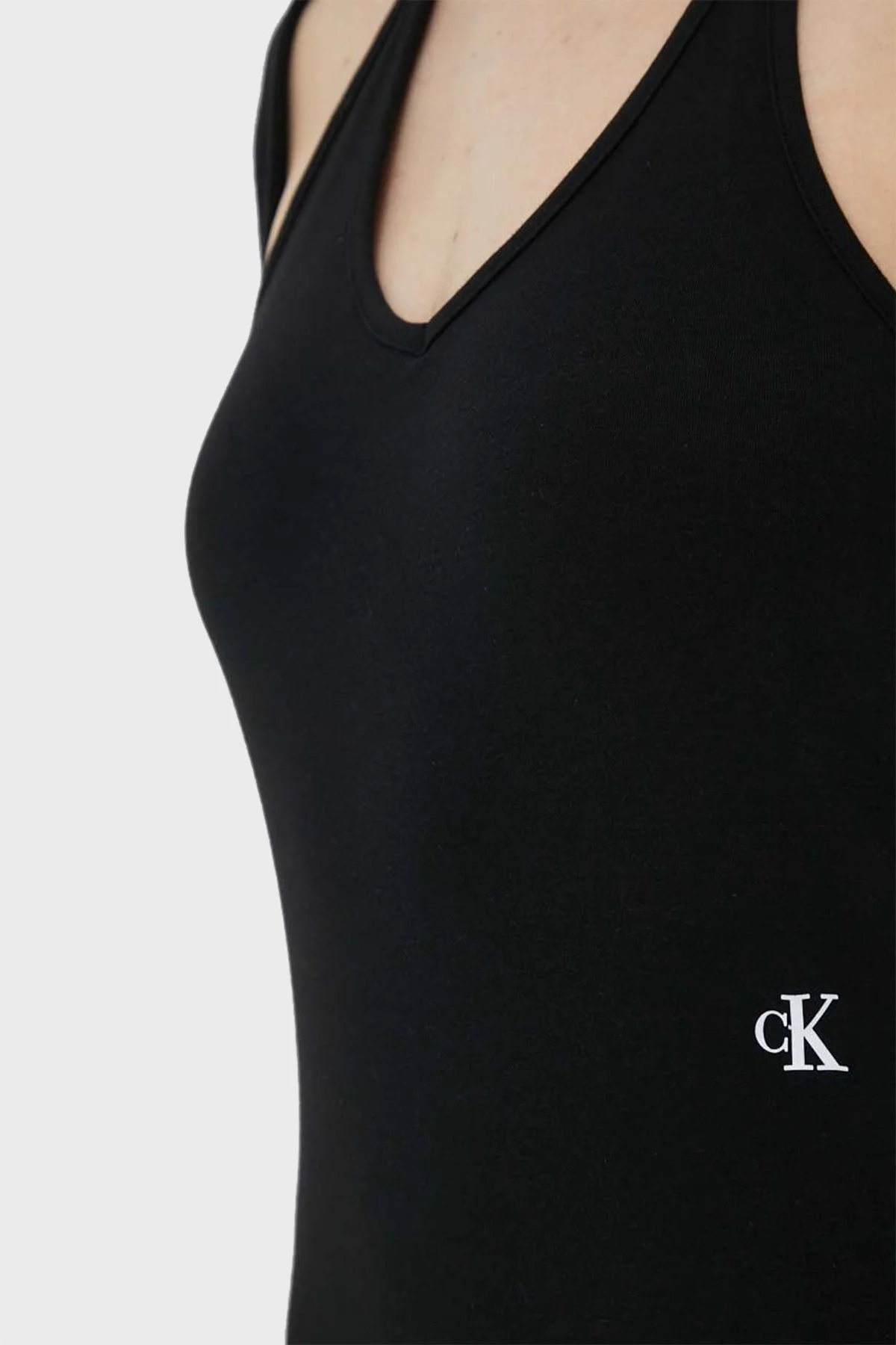 Calvin Klein Pamuklu Çıkarılabilir Bolerolu Dar Kesim Jarse J20J220545BEH Bayan Elbise J20J220545 BEH SİYAH - 5