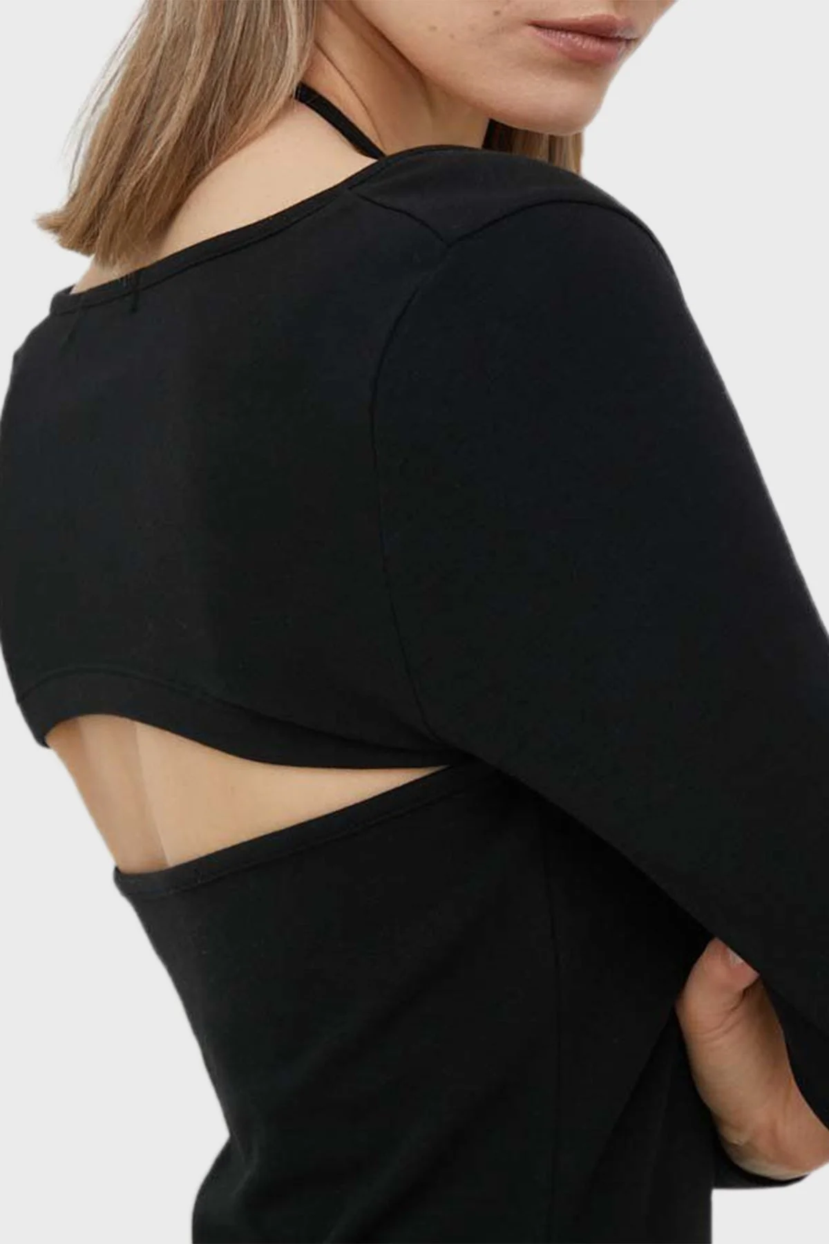 Calvin Klein Pamuklu Çıkarılabilir Bolerolu Dar Kesim Jarse J20J220545BEH Bayan Elbise J20J220545 BEH SİYAH - 6