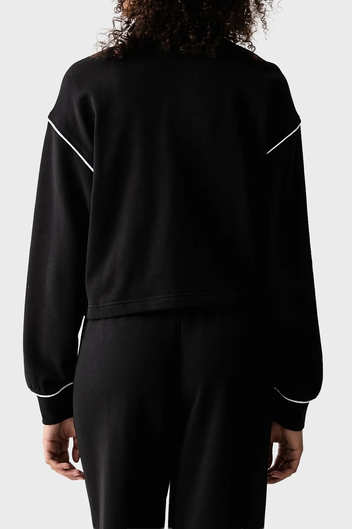 Calvin Klein Logolu Pamuklu Dik Yaka Fermuarlı LV047H217GUB1 Kadın Sweat LV047H217G UB1 Siyah - 3