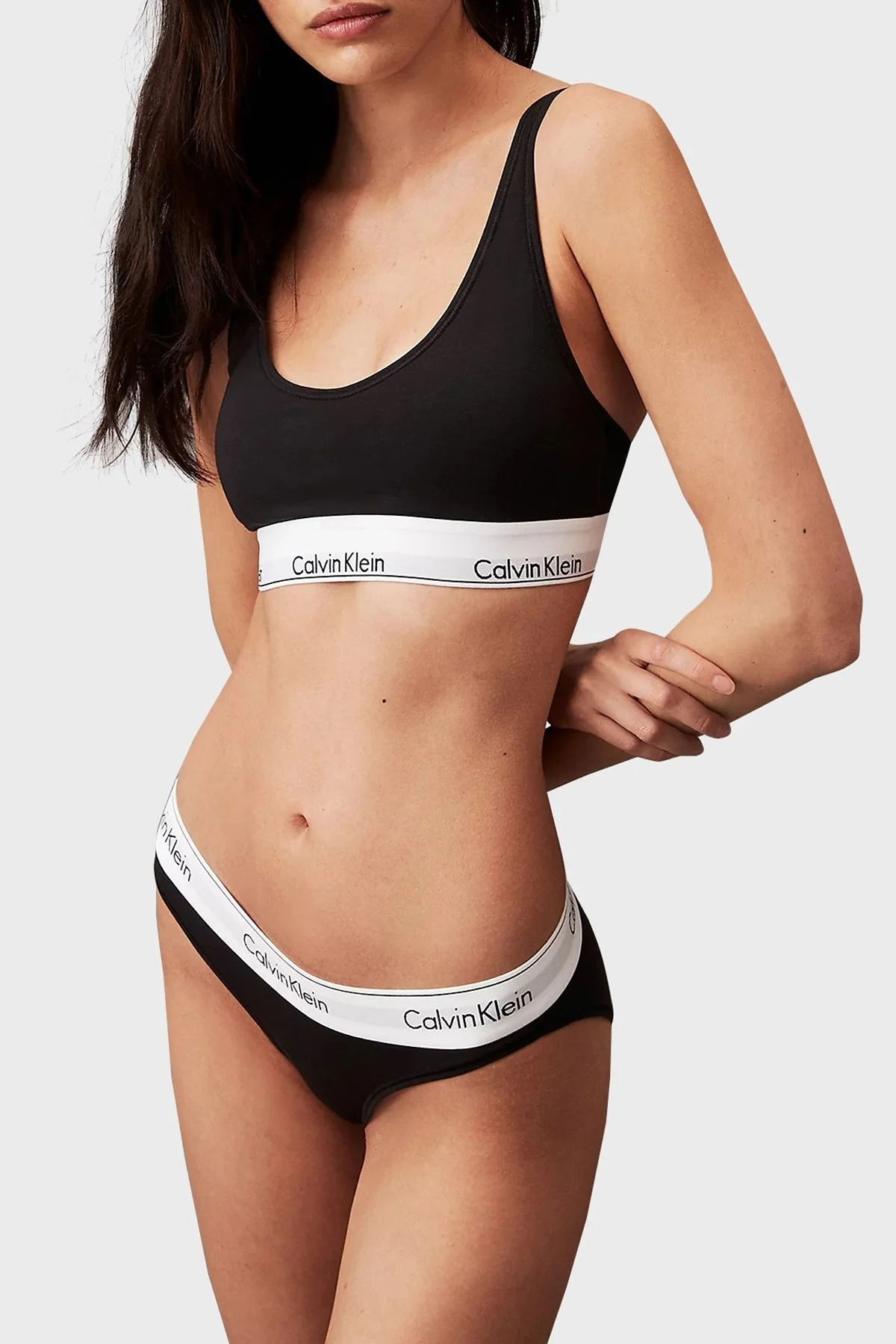 Calvin Klein Logolu Pamuklu Esnek 000QF7586EUB1 Bayan Sütyen 000QF7586E UB1 SİYAH - 2