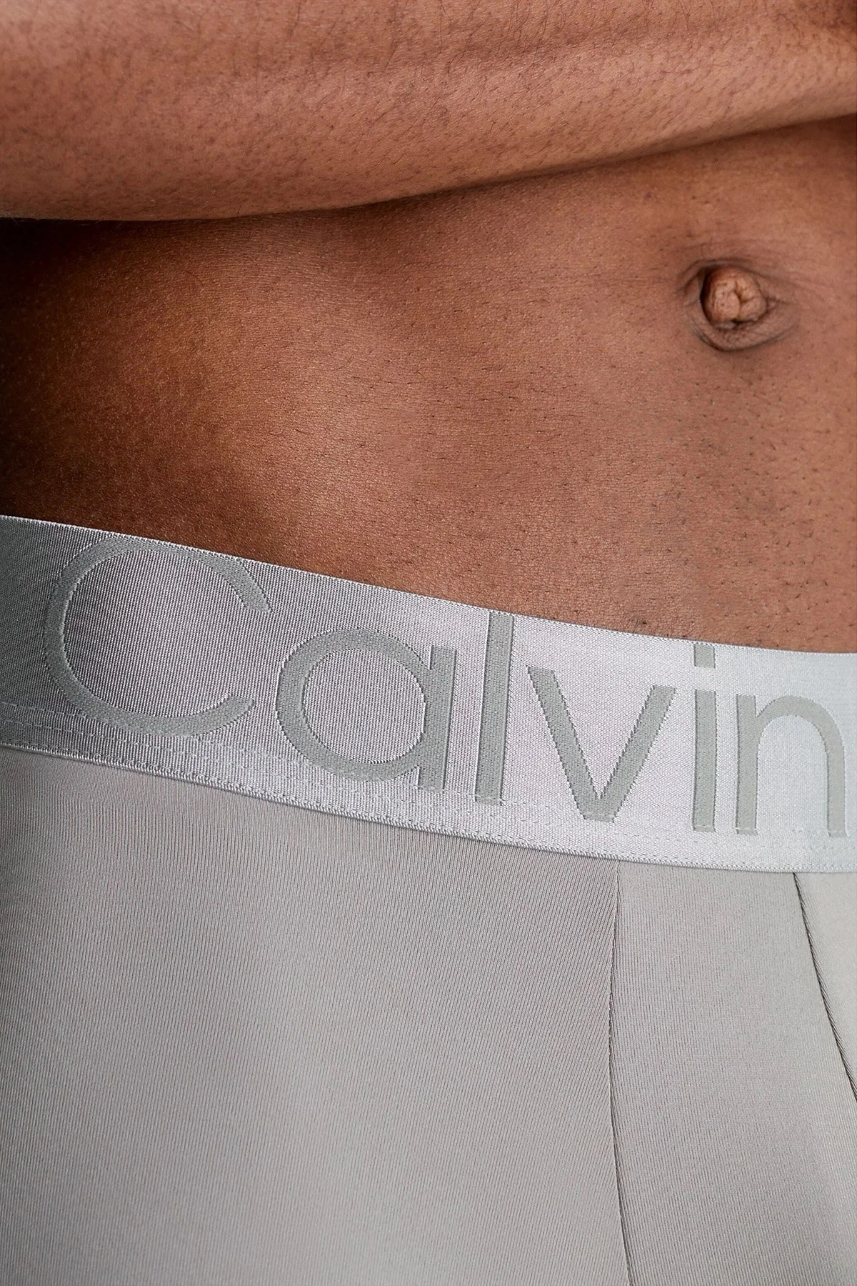 Calvin Klein Logolu Pamuklu Esnek 3 Pack 000NB3075AC7T Erkek Boxer 000NB3075A C7T GRİ-MAVİ - 2