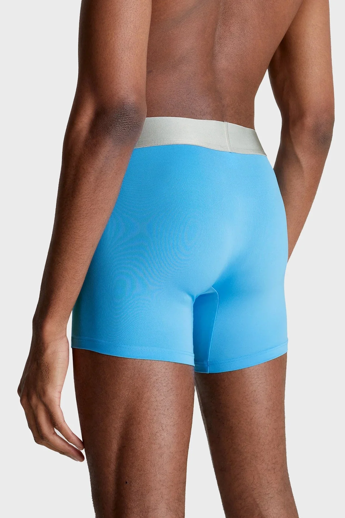 Calvin Klein Logolu Pamuklu Esnek 3 Pack 000NB3075AC7T Erkek Boxer 000NB3075A C7T GRİ-MAVİ - 4