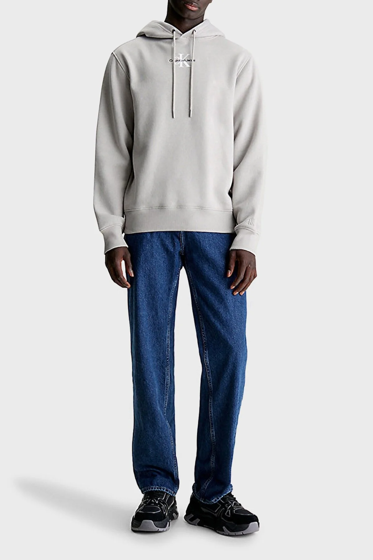 Calvin Klein Logolu Pamuklu Kapüşonlu Regular Fit J30J323749PEE Erkek Sweat J30J323749 PEE GRİ - 3