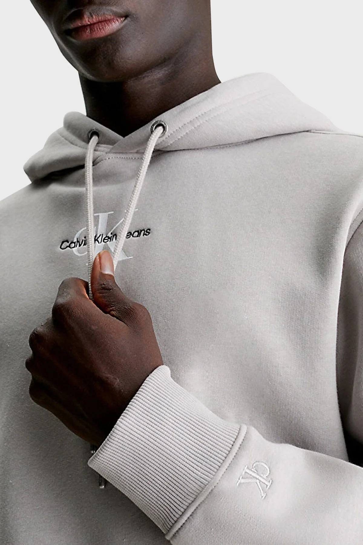 Calvin Klein Logolu Pamuklu Kapüşonlu Regular Fit J30J323749PEE Erkek Sweat J30J323749 PEE GRİ - 4