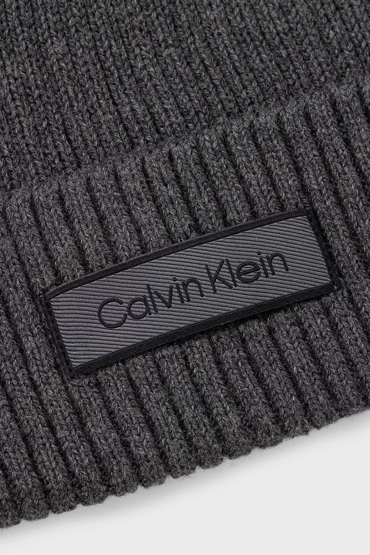 Calvin Klein Logolu Pamuklu LV04D8053GP7H Erkek Bere LV04D8053G P7H Koyu gri - 2