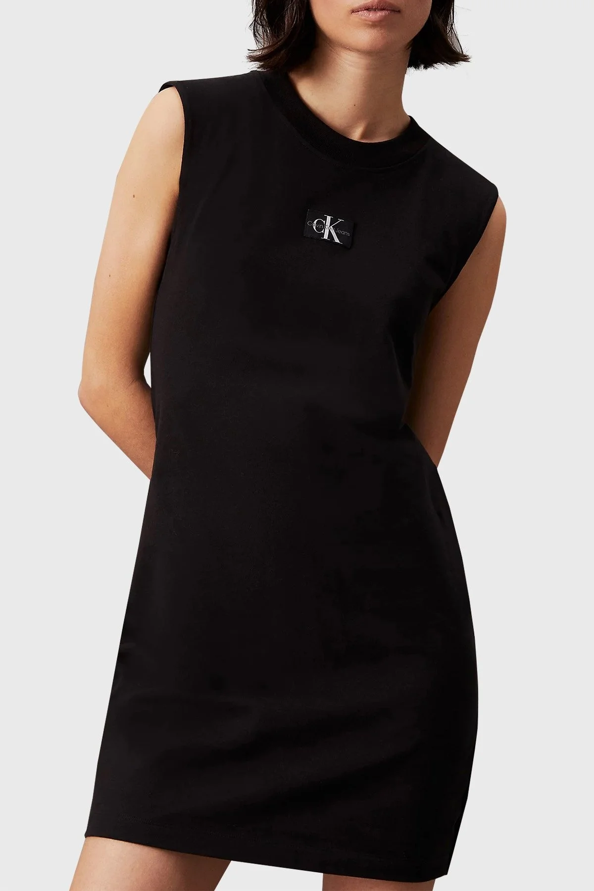 Calvin Klein Logolu Pamuklu Mini J20J223526BEH Bayan Elbise J20J223526 BEH SİYAH - 3