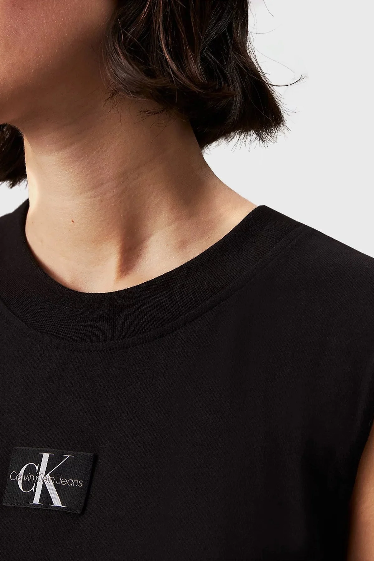 Calvin Klein Logolu Pamuklu Mini J20J223526BEH Bayan Elbise J20J223526 BEH SİYAH - 4