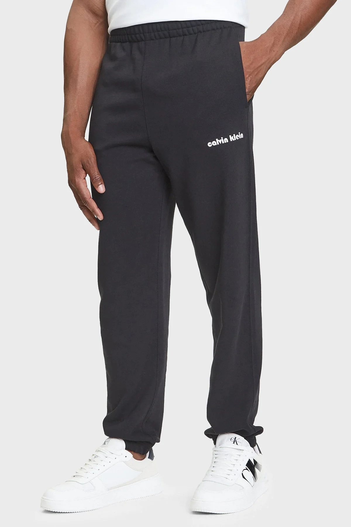Calvin Klein Logolu Pamuklu Normal Bel Lastikli Paça Jogger LV04RC294GUB1 Erkek Pantolon LV04RC294G UB1 SİYAH - 1