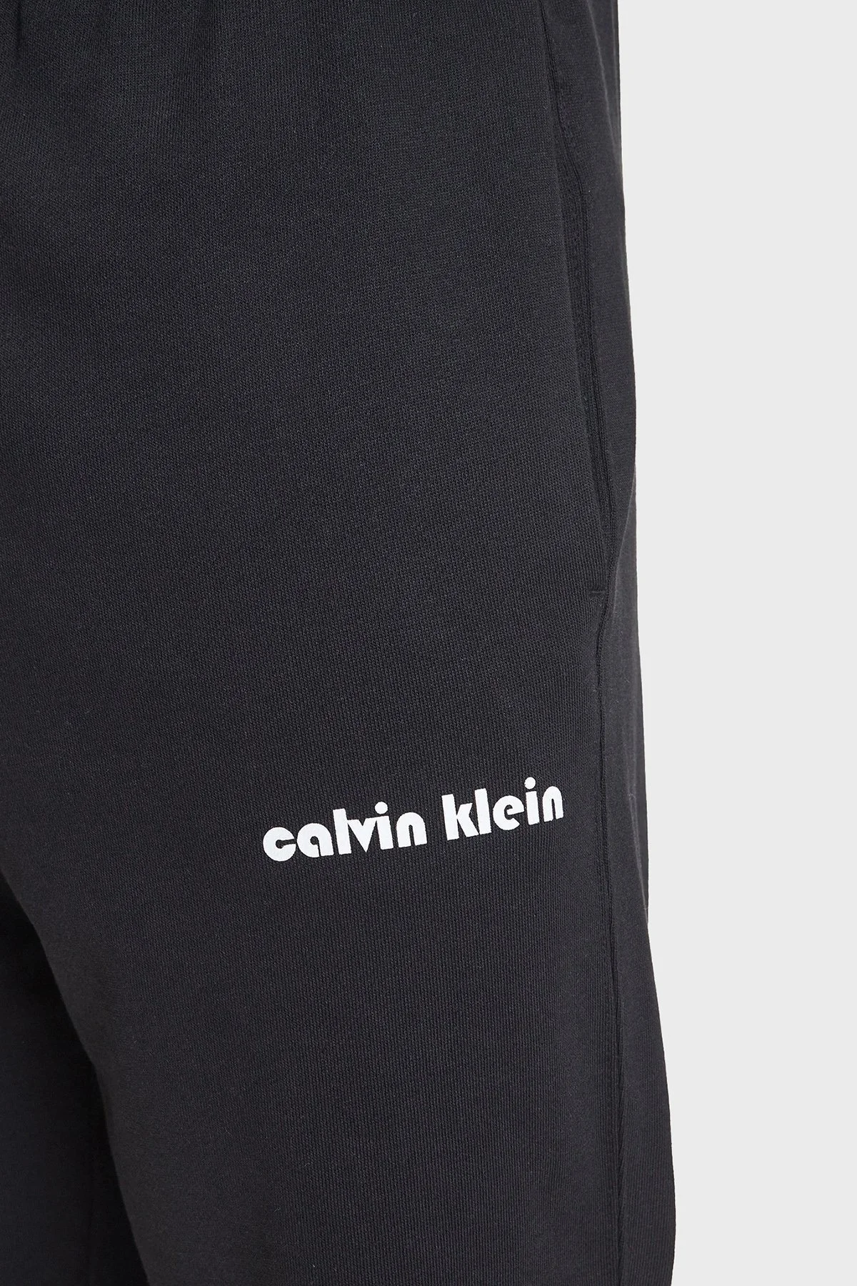 Calvin Klein Logolu Pamuklu Normal Bel Lastikli Paça Jogger LV04RC294GUB1 Erkek Pantolon LV04RC294G UB1 SİYAH - 5