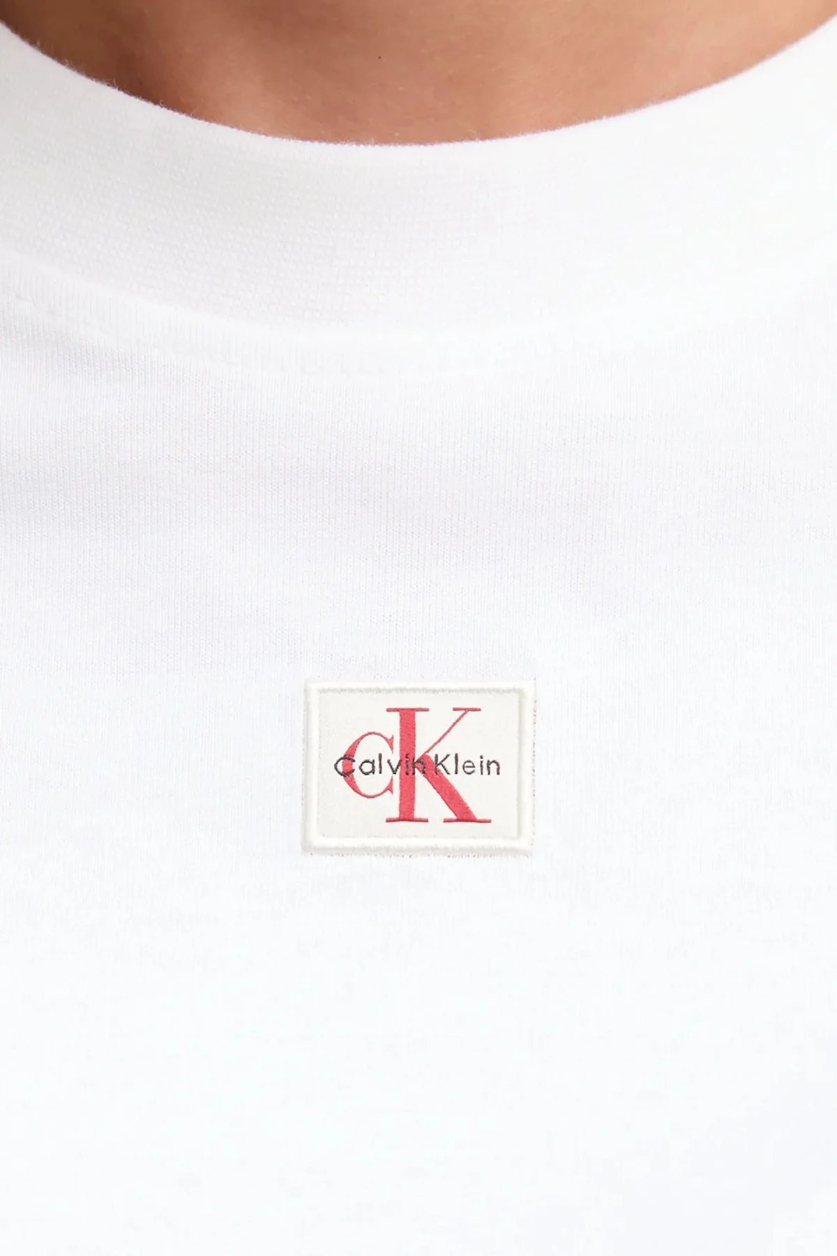 Calvin Klein Logolu Pamuklu Oversize Bisiklet Yaka LV047D204GYAA Bayan T Shirt LV047D204G YAA BEYAZ - 5