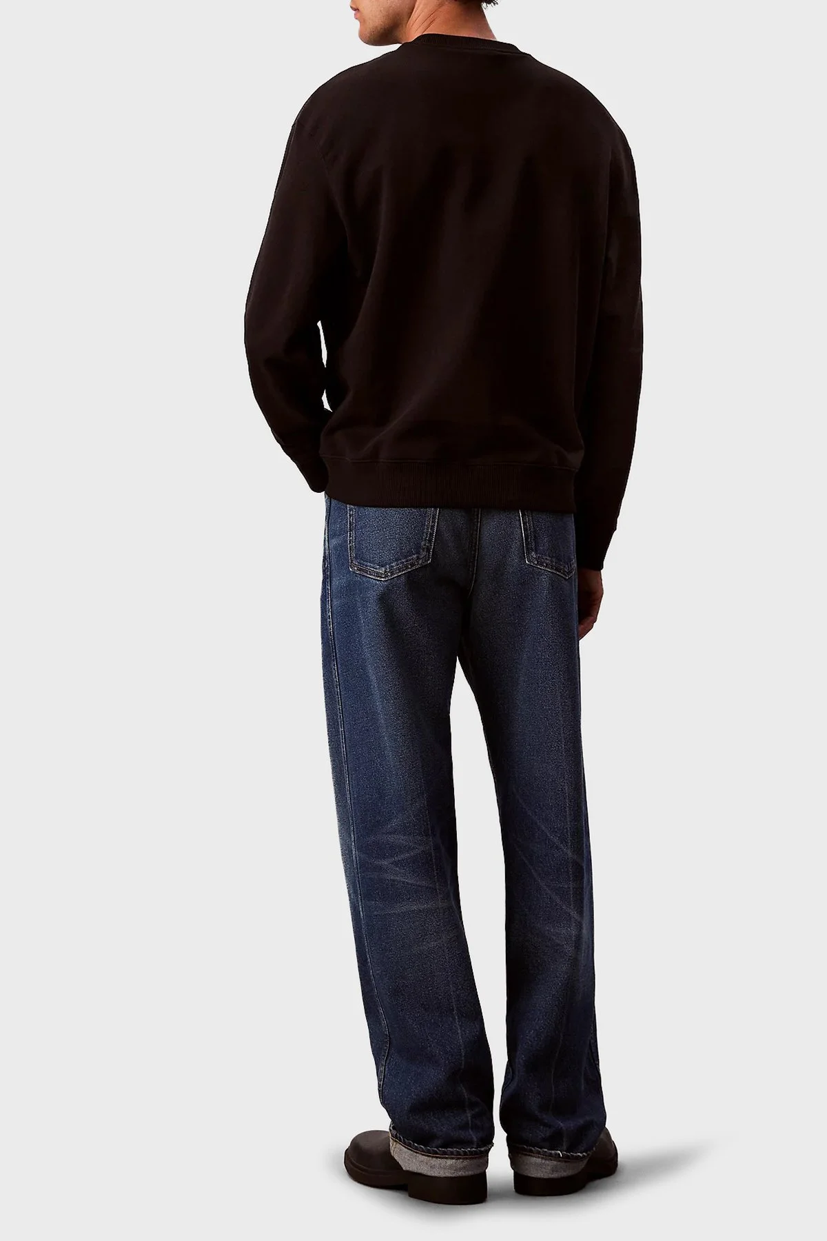 Calvin Klein Logolu Pamuklu Oversize Fit Bisiklet Yaka LV04RD242GUB1 Erkek Sweat LV04RD242G UB1 SİYAH - 3