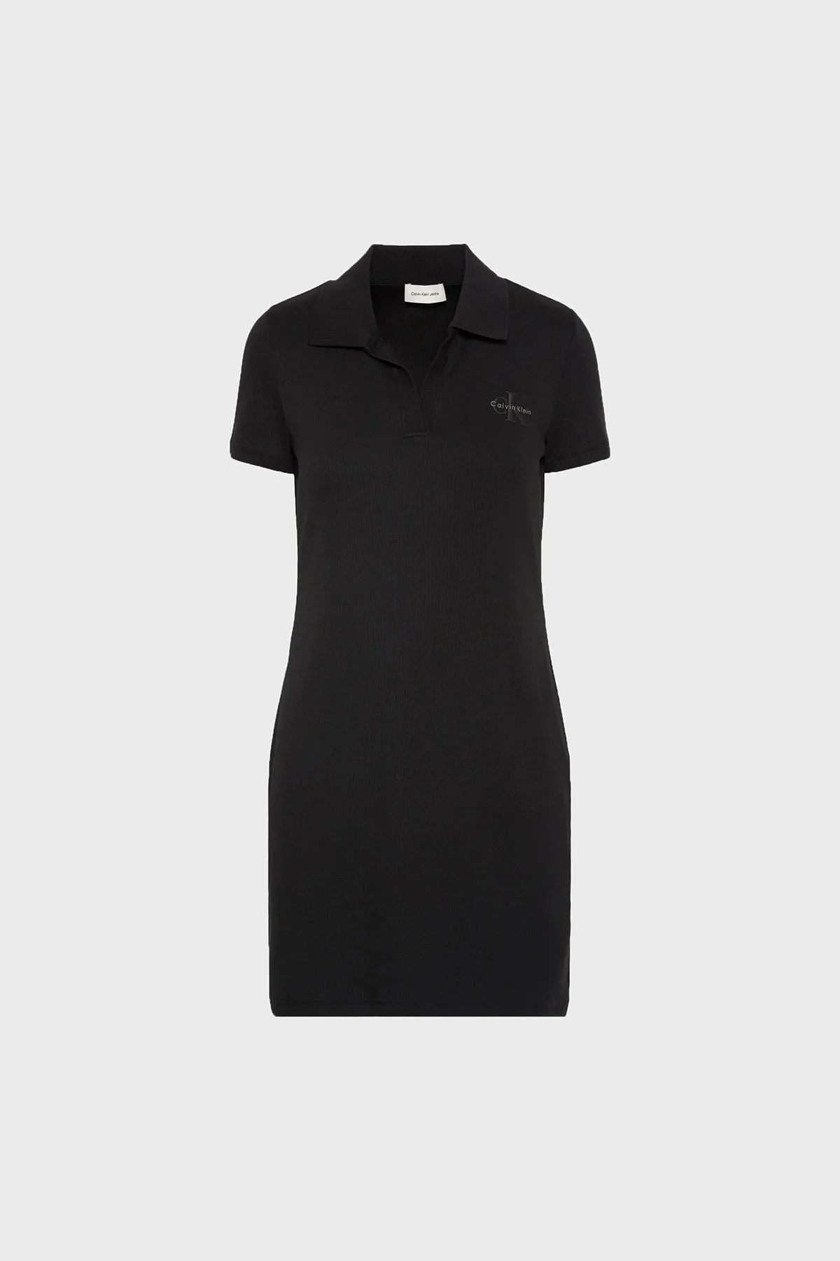 Calvin Klein Logolu Pamuklu Polo Yaka Mini LV047G237GUB1 Kadın Elbise LV047G237G UB1 SİYAH - 5
