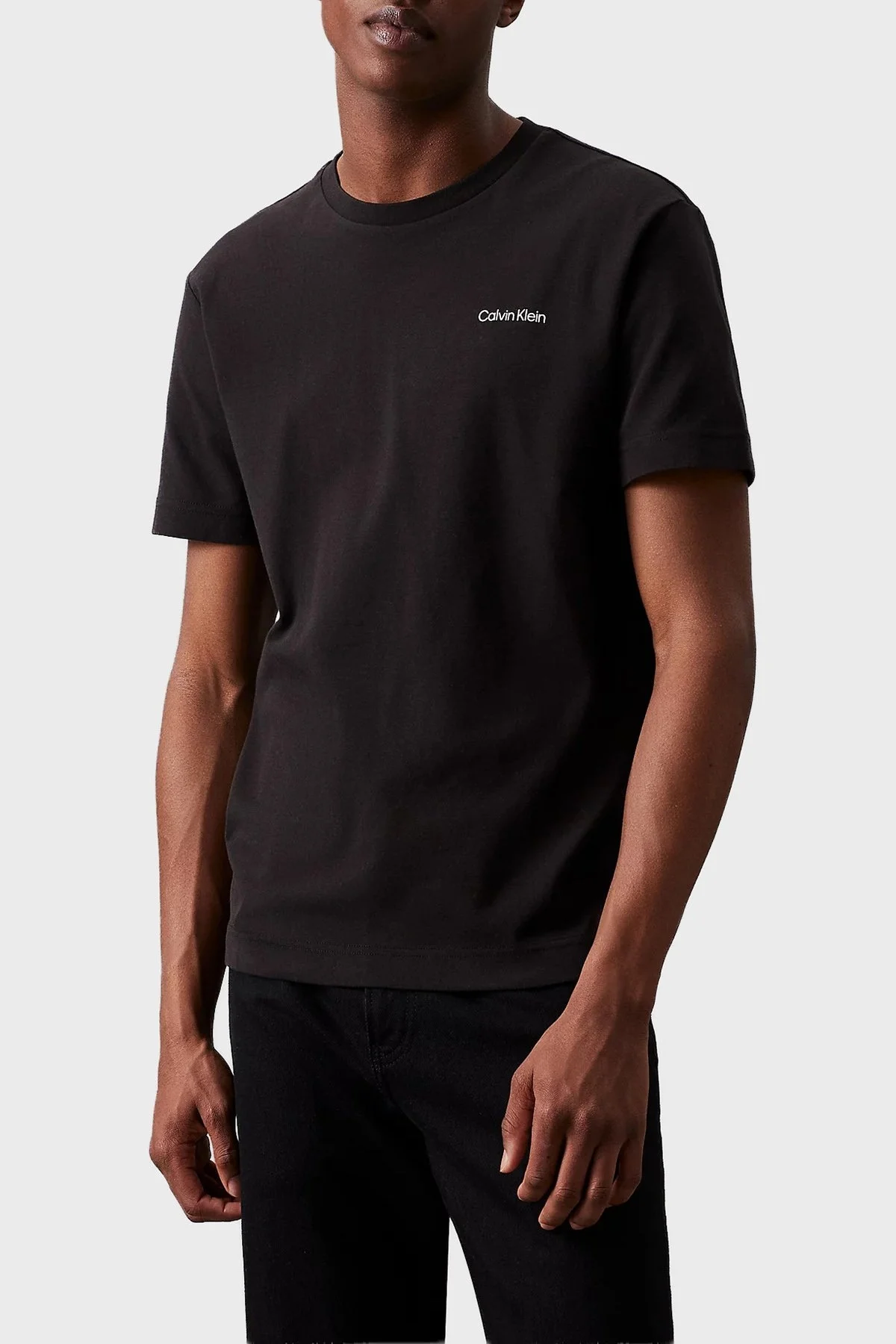 Calvin Klein Logolu Pamuklu Regular Fit Bisiklet Yaka K10K109894BEH Erkek T Shirt K10K109894 BEH SİYAH - 5