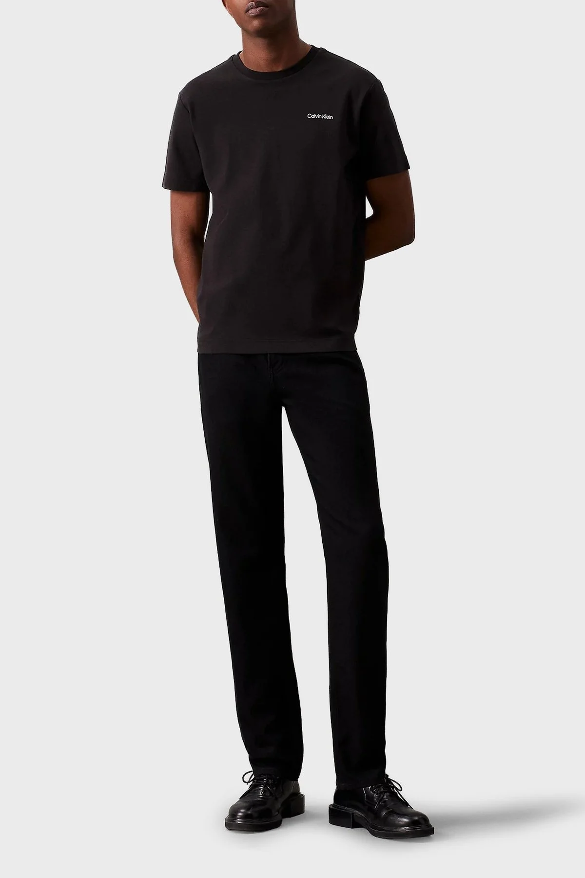 Calvin Klein Logolu Pamuklu Regular Fit Bisiklet Yaka K10K109894BEH Erkek T Shirt K10K109894 BEH SİYAH - 6