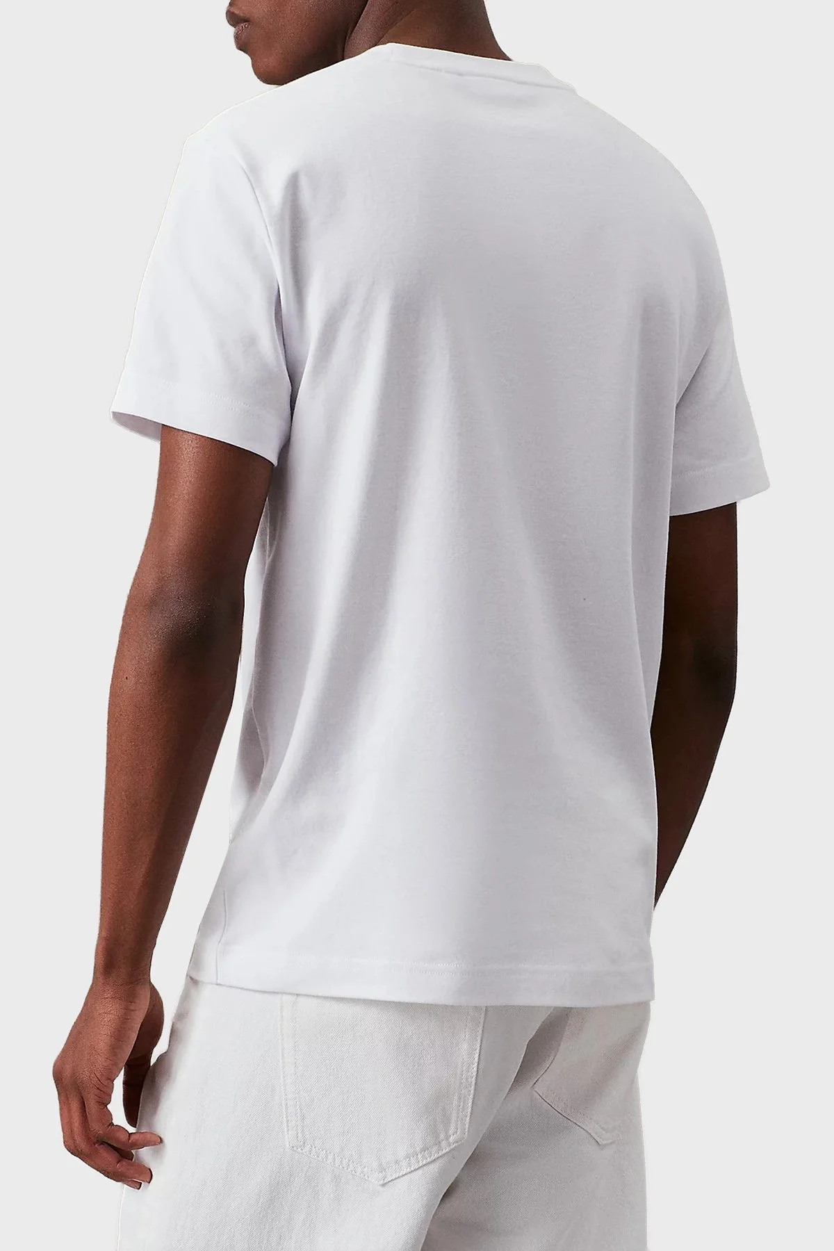 Calvin Klein Logolu Pamuklu Regular Fit Bisiklet Yaka K10K109894YAF Erkek T Shirt K10K109894 YAF BEYAZ - 7