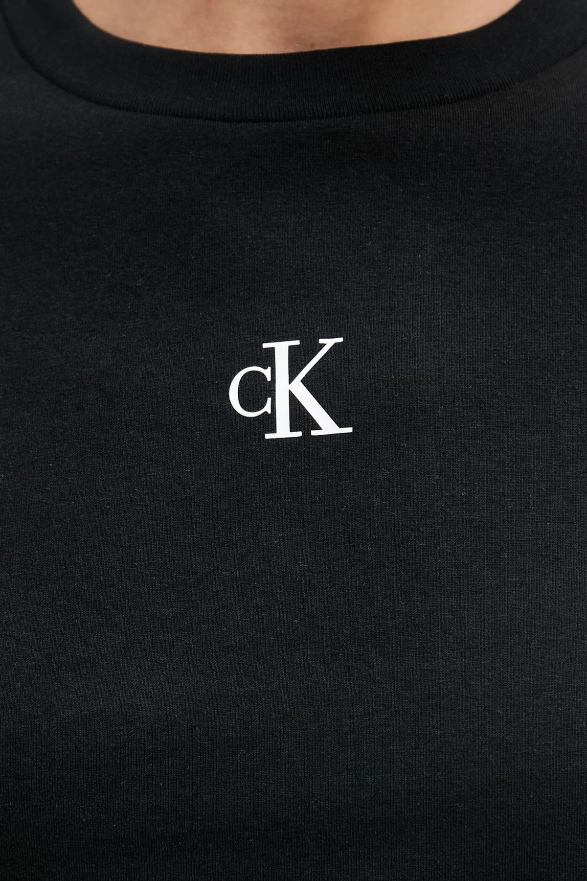 Calvin Klein Logolu Pamuklu Regular Fit Bisiklet Yaka LV047AB213UB1 Kadın T Shirt LV047AB213 UB1 SİYAH - 5