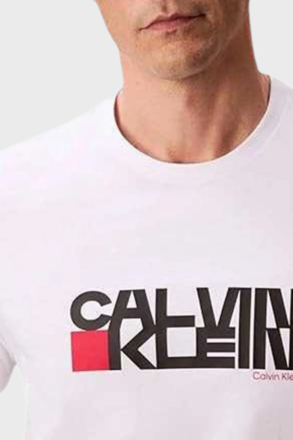 Calvin Klein Logolu Pamuklu Regular Fit Bisiklet Yaka LV04RD814GYAA Erkek T Shirt LV04RD814G YAA BEYAZ - 3