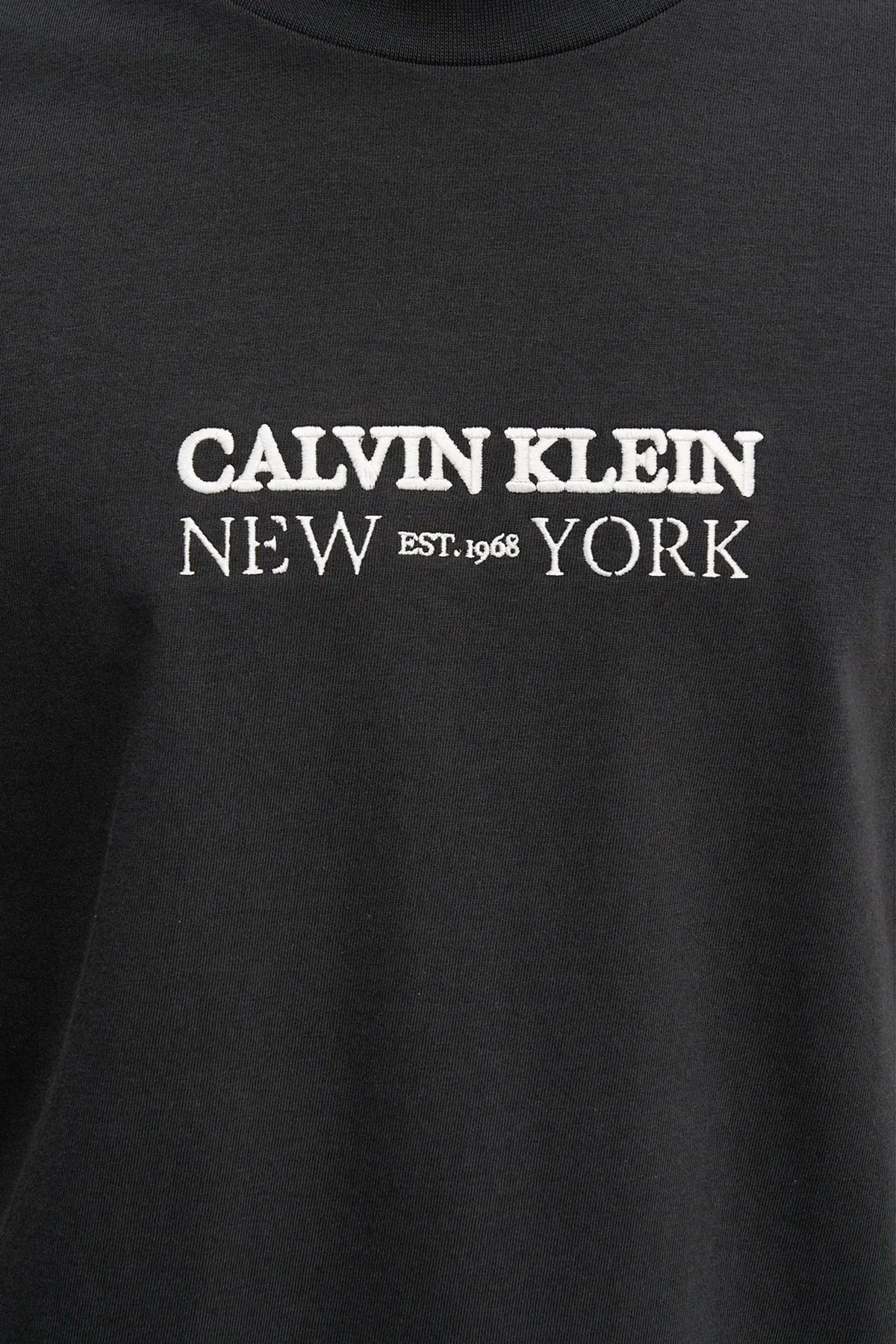 Calvin Klein Logolu Pamuklu Regular Fit Bisiklet Yaka LV04RE833G8MN Erkek T Shirt LV04RE833G 8MN GRİ - 5