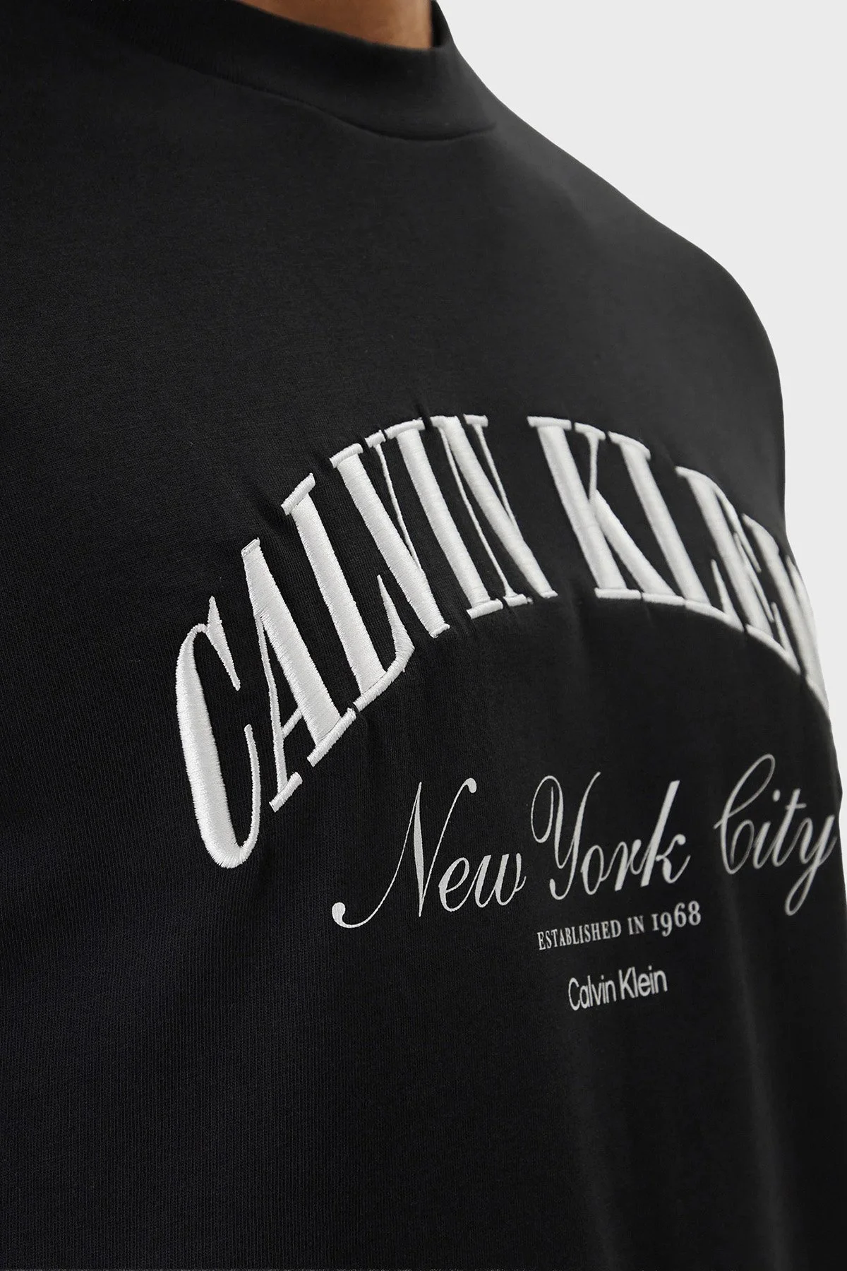 Calvin Klein Logolu Pamuklu Regular Fit Bisiklet Yaka LV04RF820GUB1 Erkek T Shirt LV04RF820G UB1 SİYAH - 5