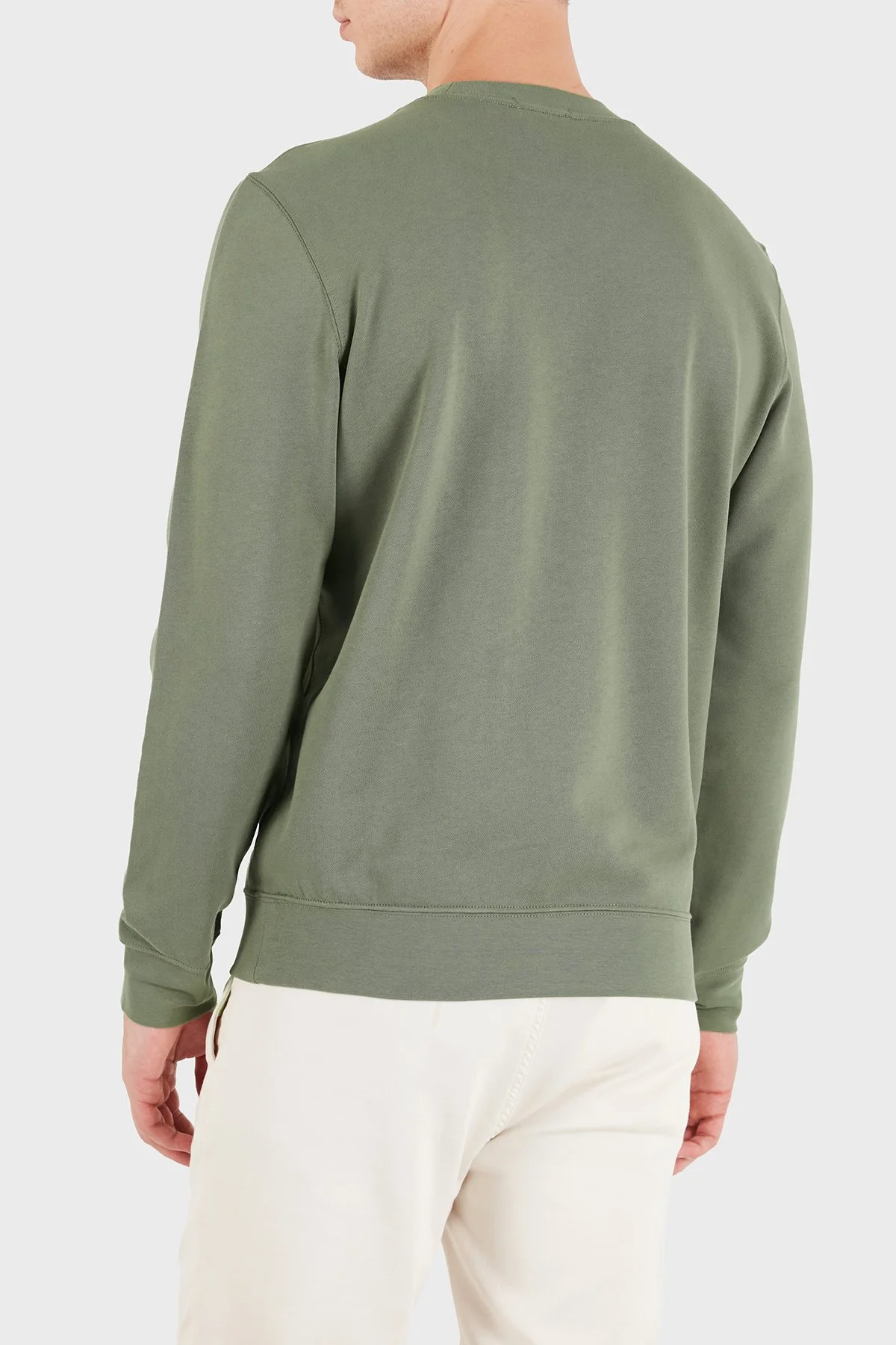 Calvin Klein Logolu Pamuklu Regular Fit Bisiklet Yaka LV04RG268GLDY Erkek Sweat LV04RG268G LDY Haki - 3