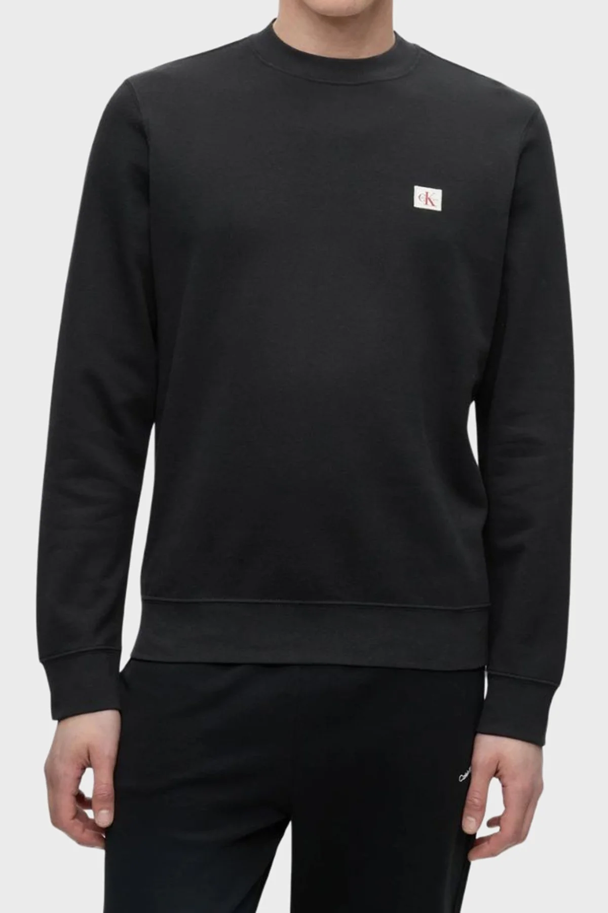 Calvin Klein Logolu Pamuklu Regular Fit Bisiklet Yaka LV04RG268GUB1 Erkek Sweat LV04RG268G UB1 Siyah - 1