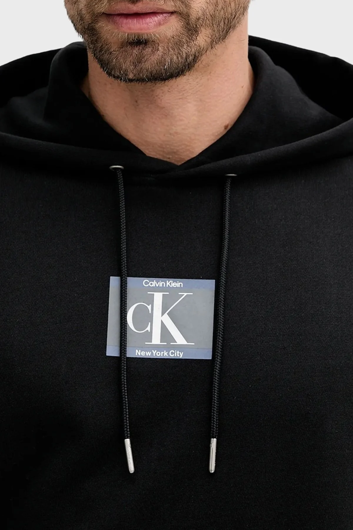 Calvin Klein Logolu Pamuklu Regular Fit Kapüşonlu LV04RC286GUB1 Erkek Sweat LV04RC286G UB1 SİYAH - 3