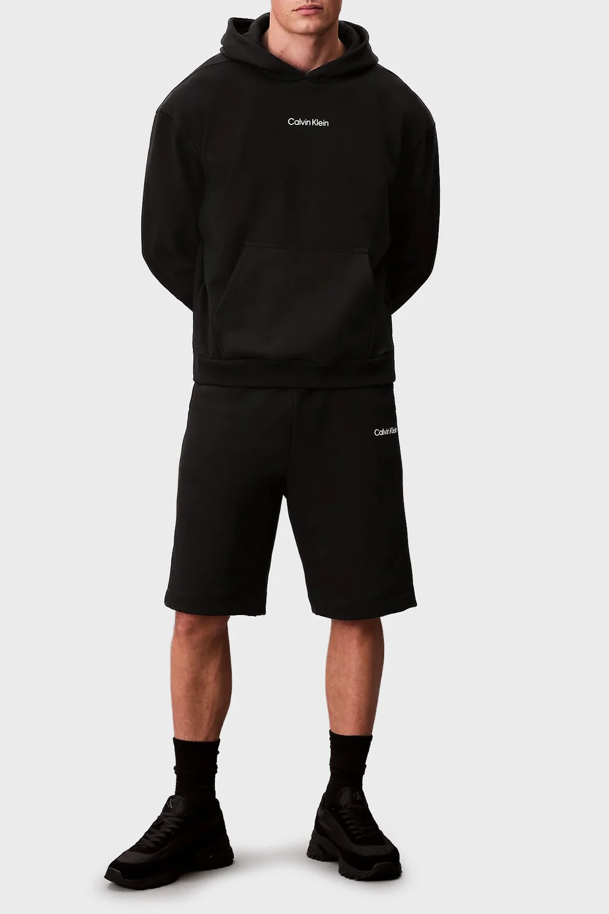 Calvin Klein Logolu Pamuklu Regular Fit Kapüşonlu LVGMF5W302UB1 Erkek Sweat LVGMF5W302 UB1 SİYAH - 2