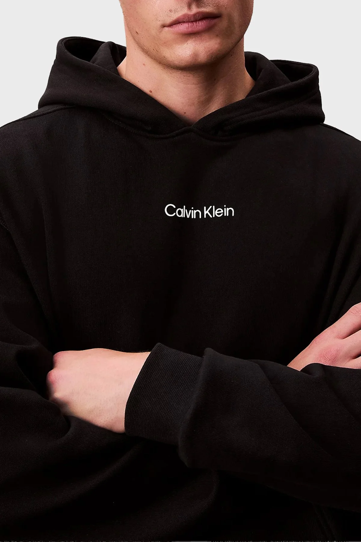 Calvin Klein Logolu Pamuklu Regular Fit Kapüşonlu LVGMF5W302UB1 Erkek Sweat LVGMF5W302 UB1 SİYAH - 4