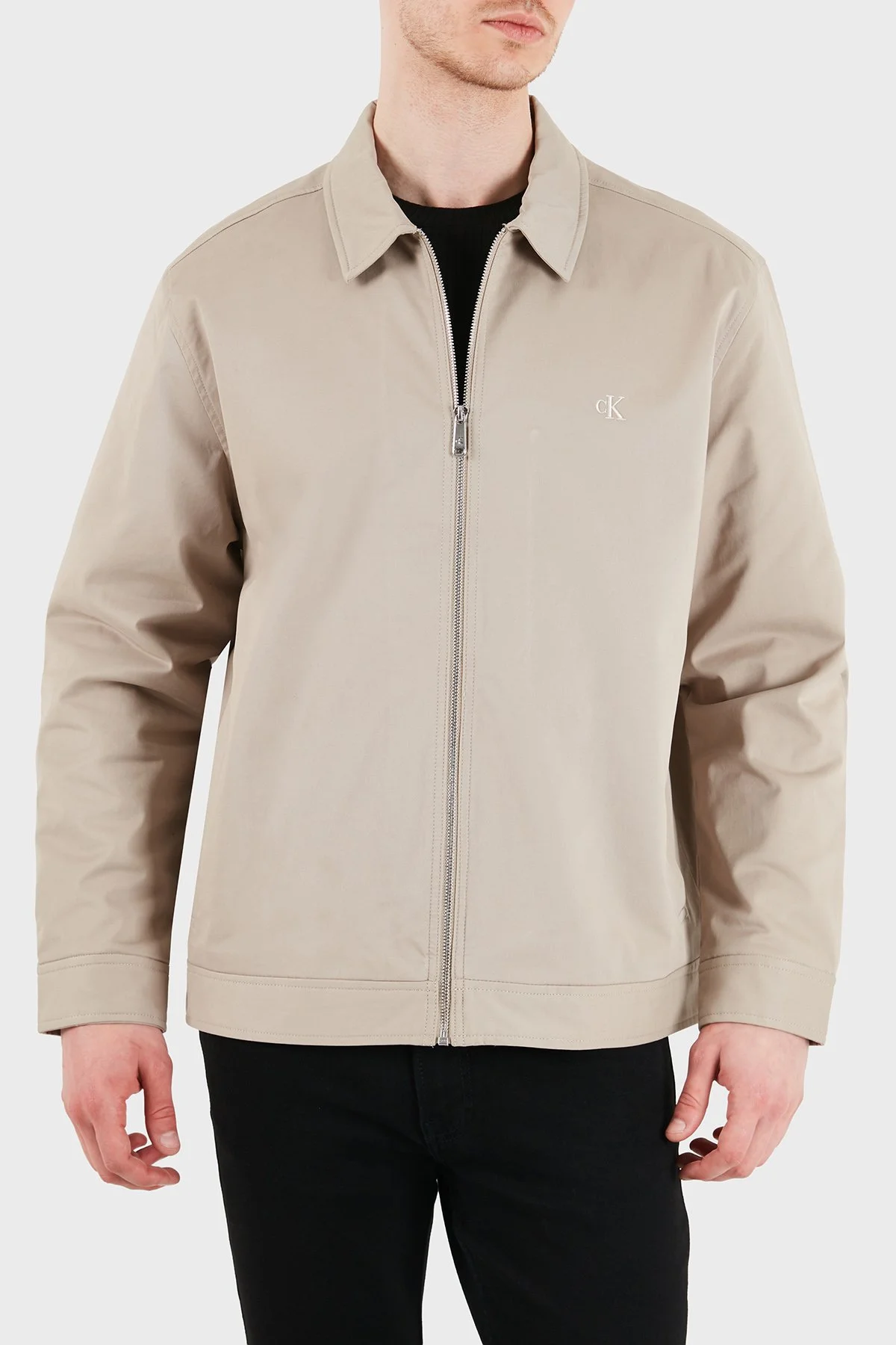 Calvin Klein Logolu Pamuklu Regular Fit Klasik Yaka LV04RE405GRAK Erkek Ceket LV04RE405G RAK TOPRAK - 1
