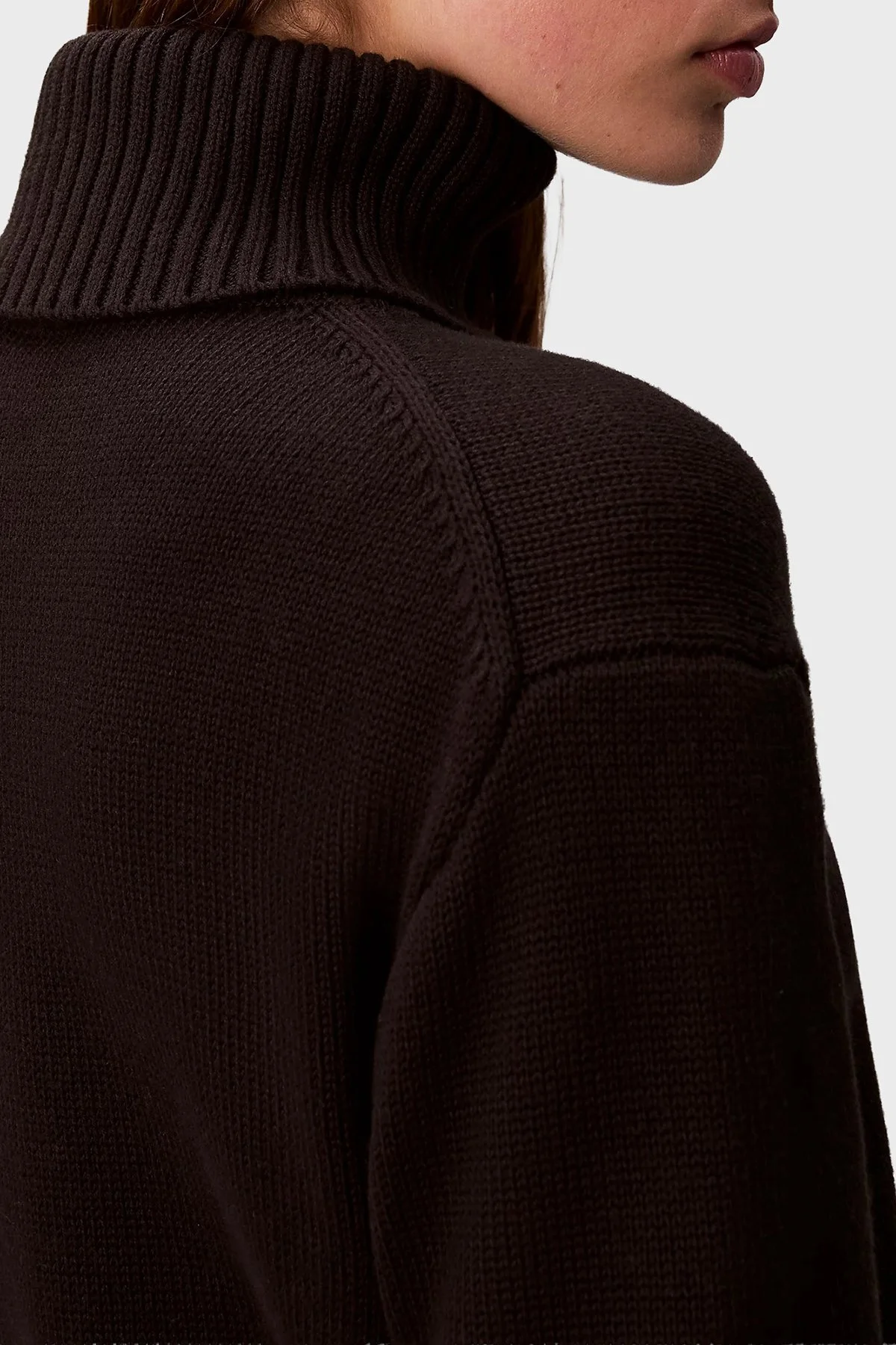 Calvin Klein Logolu Pamuklu Relaxed Fit Balıkçı Yaka LV047D354GUB1 Bayan Kazak LV047D354G UB1 SİYAH - 4